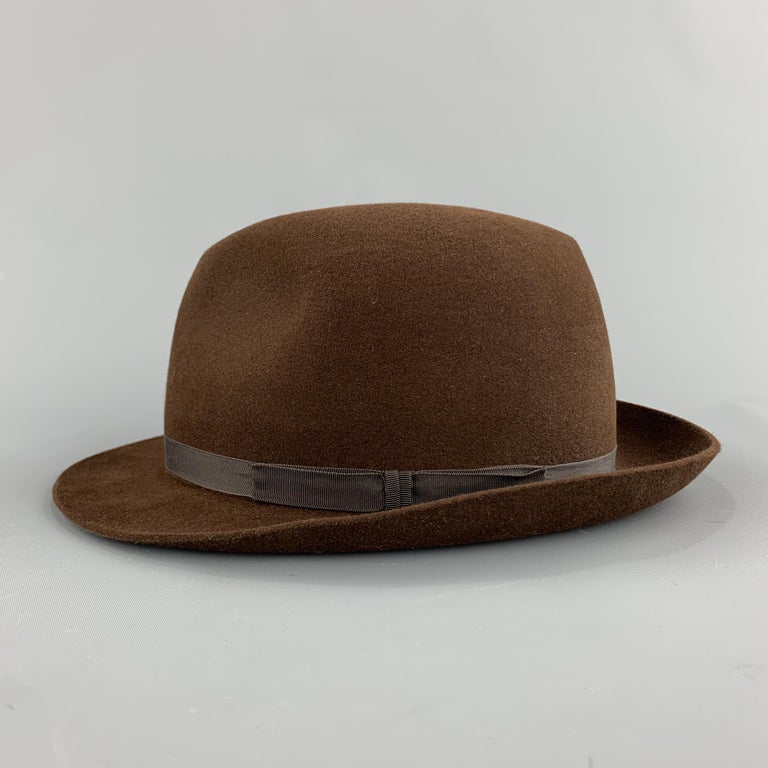 LOCK and CO HATTERS Brown Felt Size 7 Fedora at 1stDibs