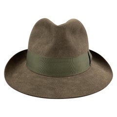 LOCK & CO HATTERS Olive Green Fur Felt Thick Grosgrain Trim Fedora