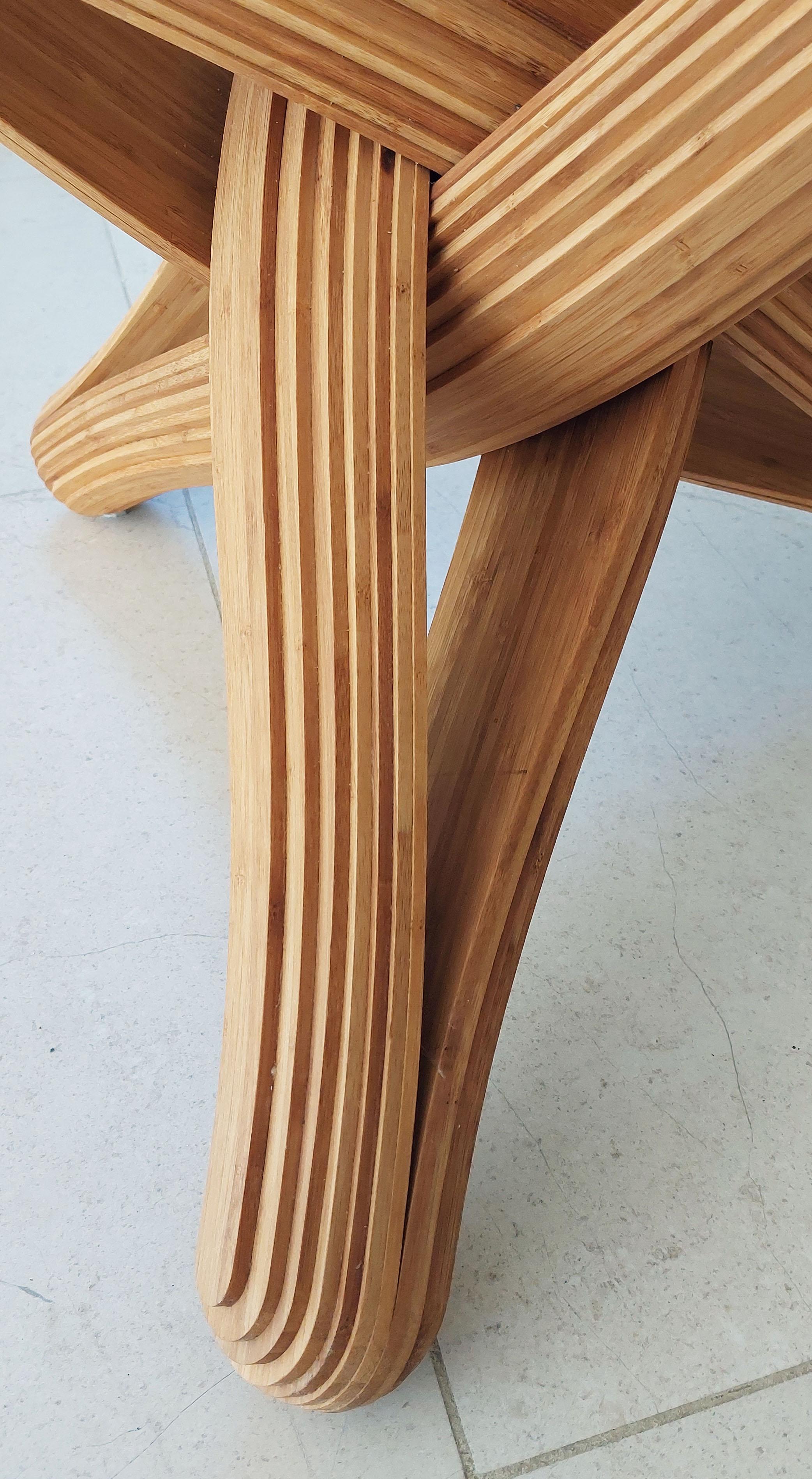 Lock (coffee)  caramel bamboo sculptural coffee table For Sale 2