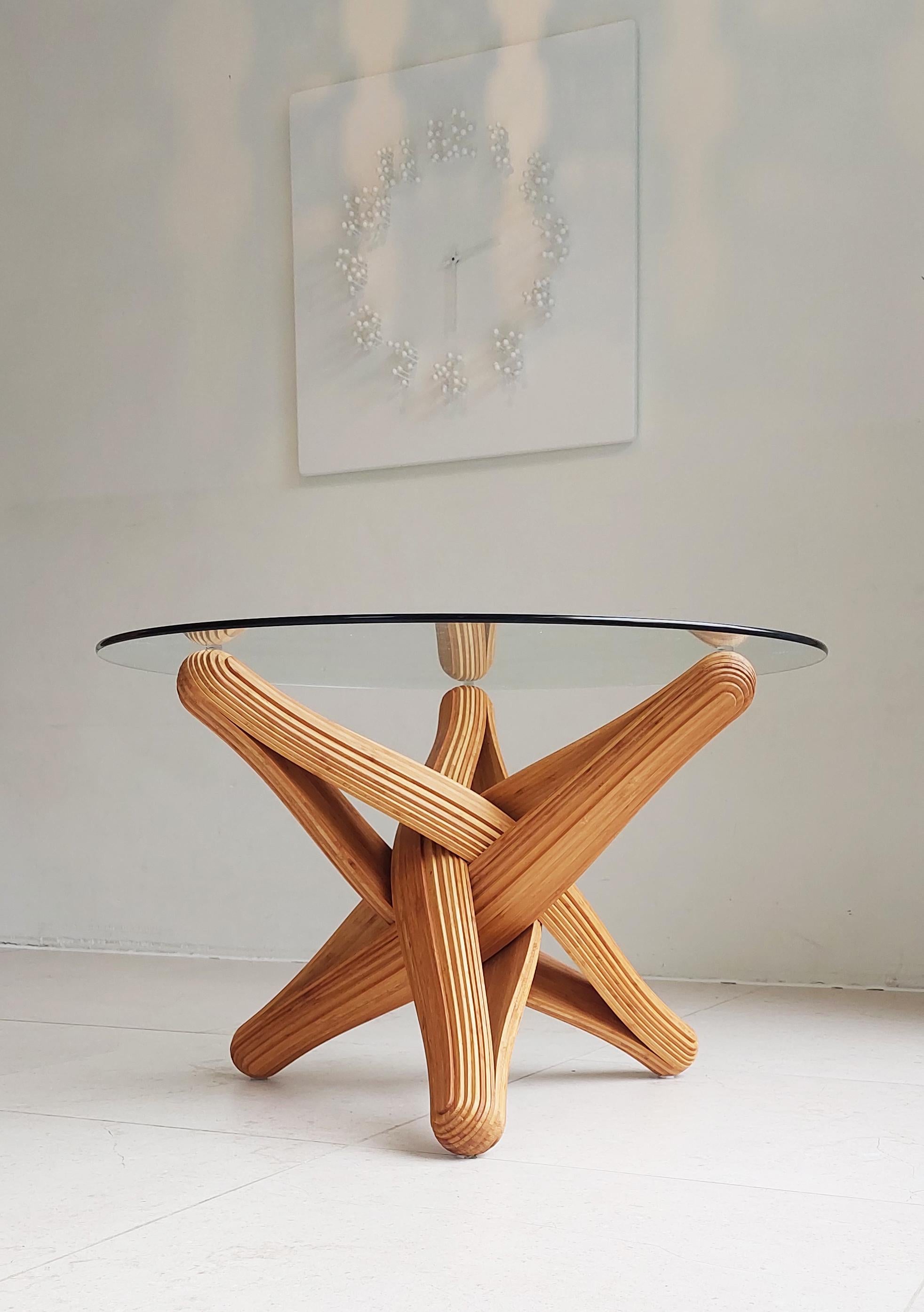 Lock (coffee)  caramel bamboo sculptural coffee table In New Condition For Sale In Maastricht, NL