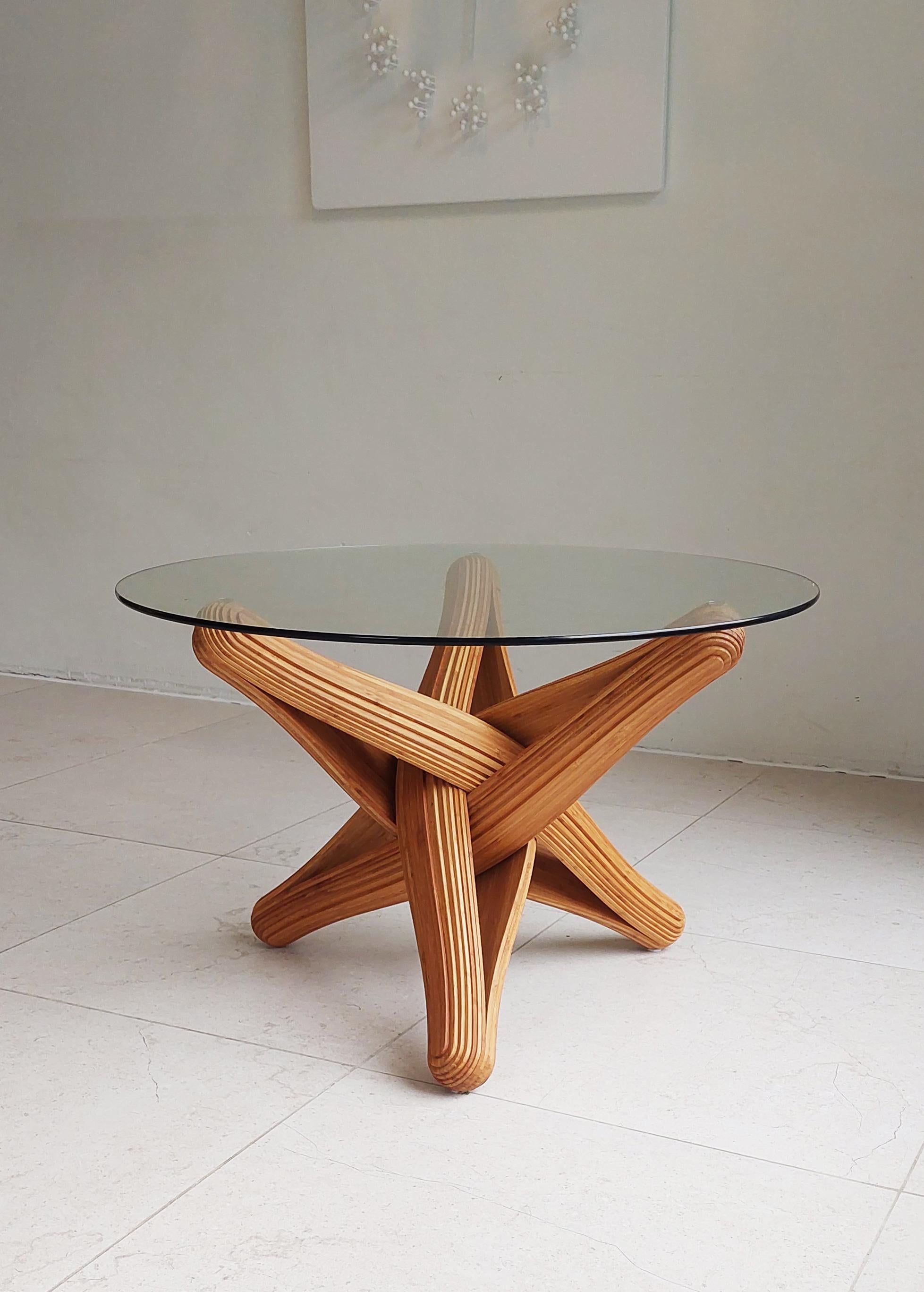 Bamboo Lock (coffee)  caramel bamboo sculptural coffee table For Sale