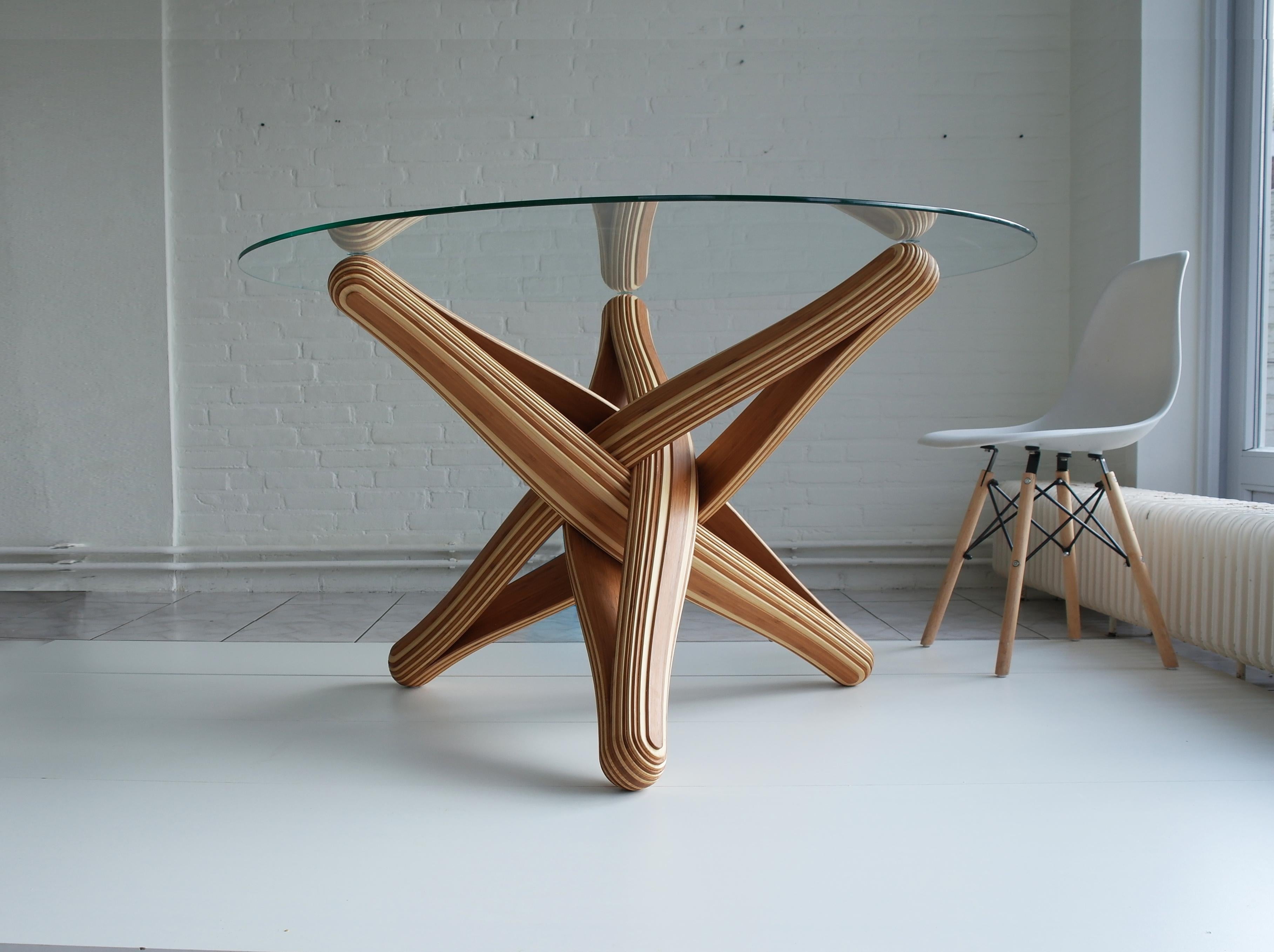 “Lock D” Sculptural Bamboo Dining Table, 'Base' For Sale 2