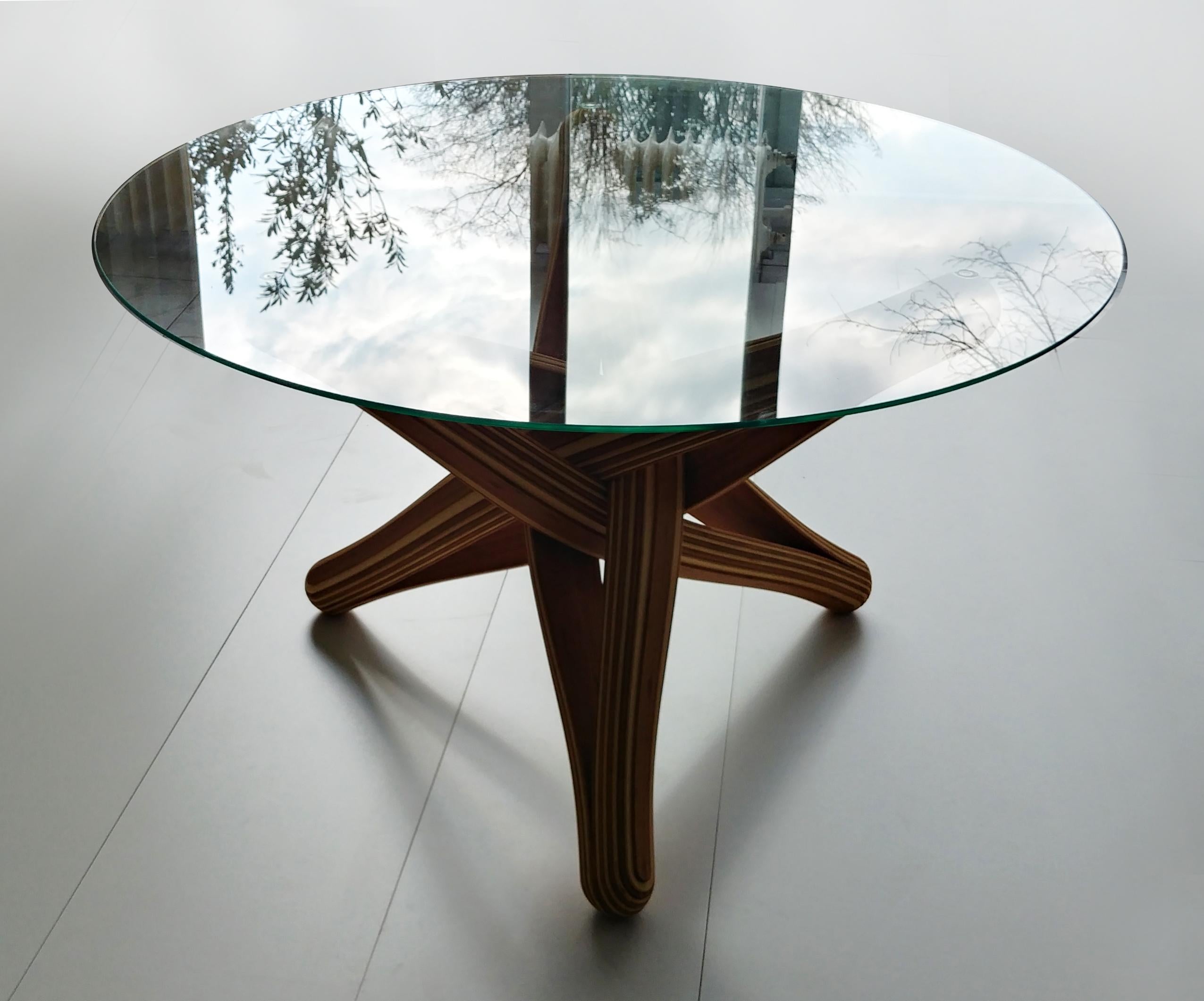 Contemporary “Lock D” Sculptural Bamboo Dining Table, 'Base' For Sale