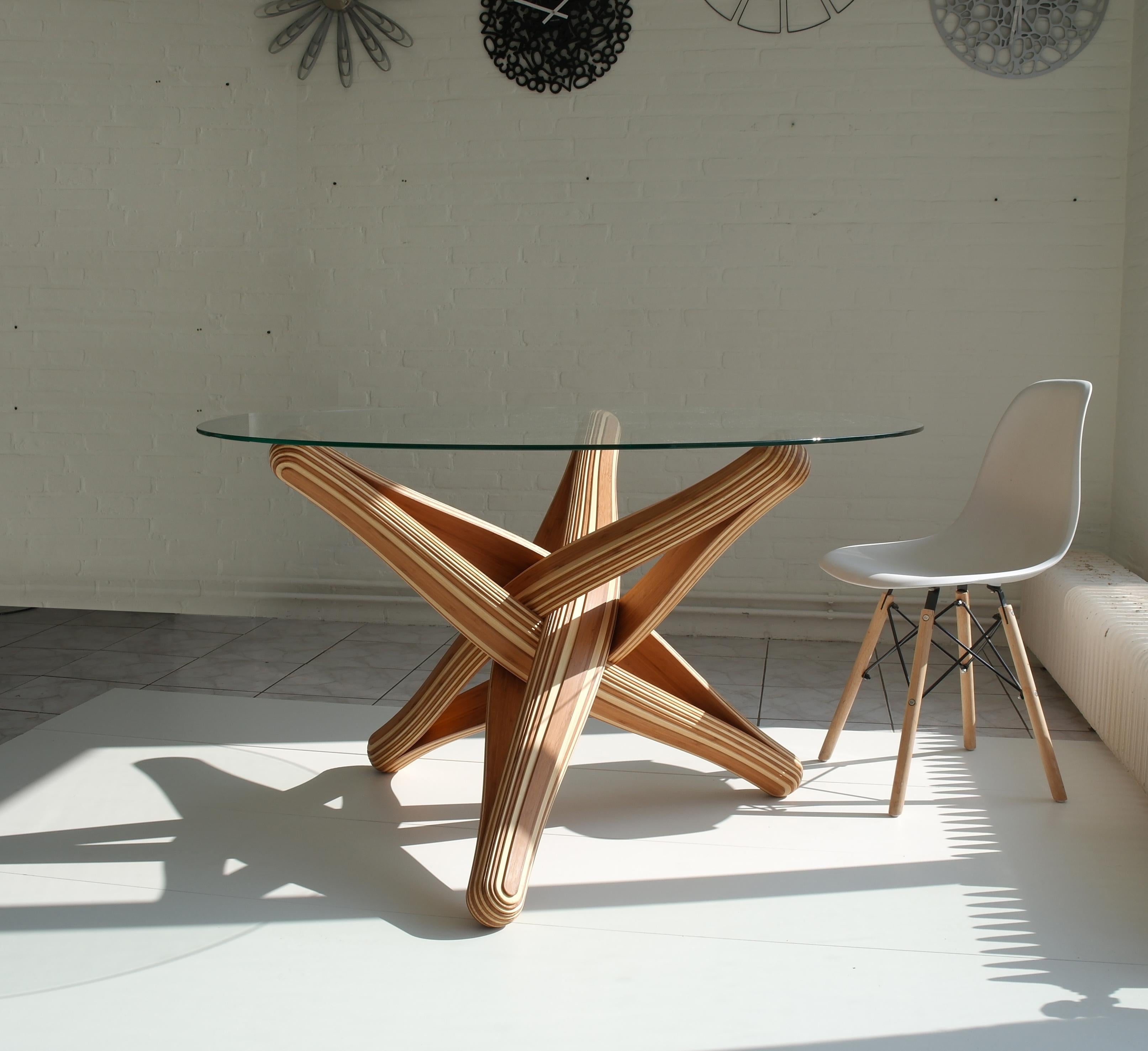 “Lock D” Sculptural Bamboo Dining Table, 'Base' For Sale 1