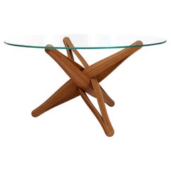 “lock D” Sculptural Caramel Bamboo Dining Table Base
