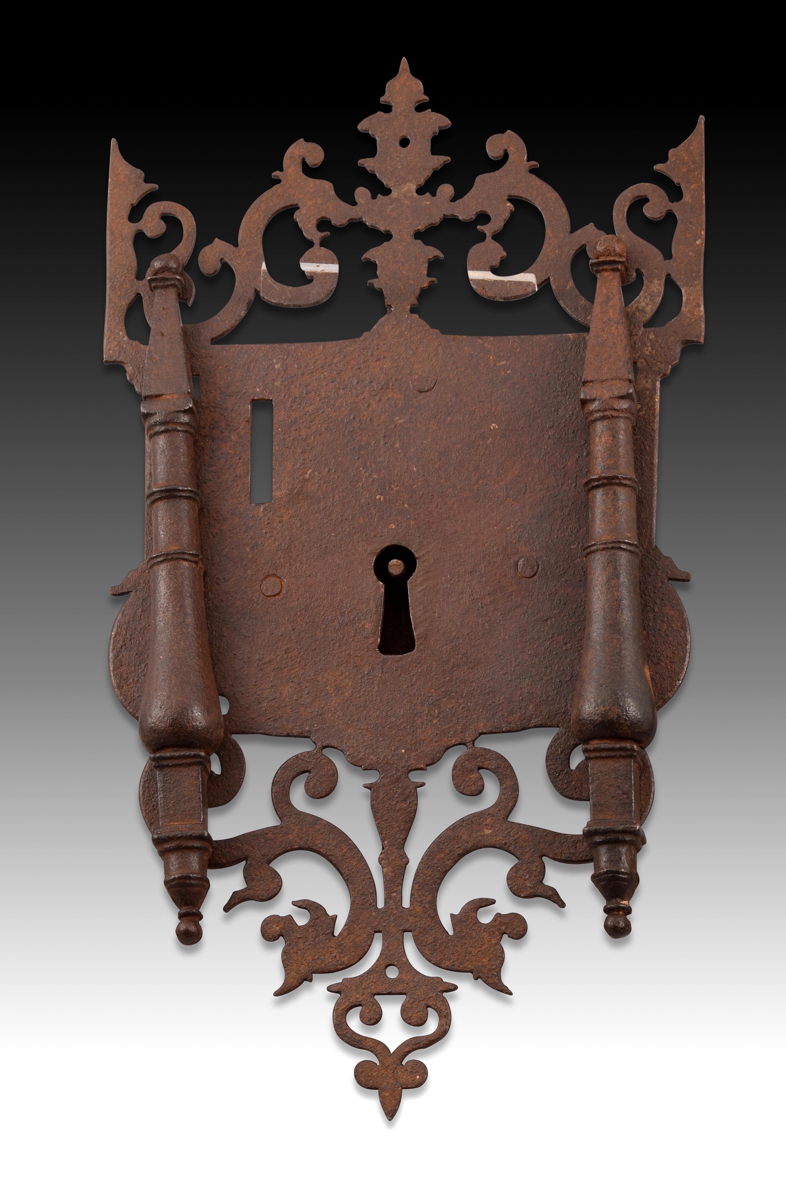 Lock for Desk or Cabinet, Iron, Spain, 20th Century 2