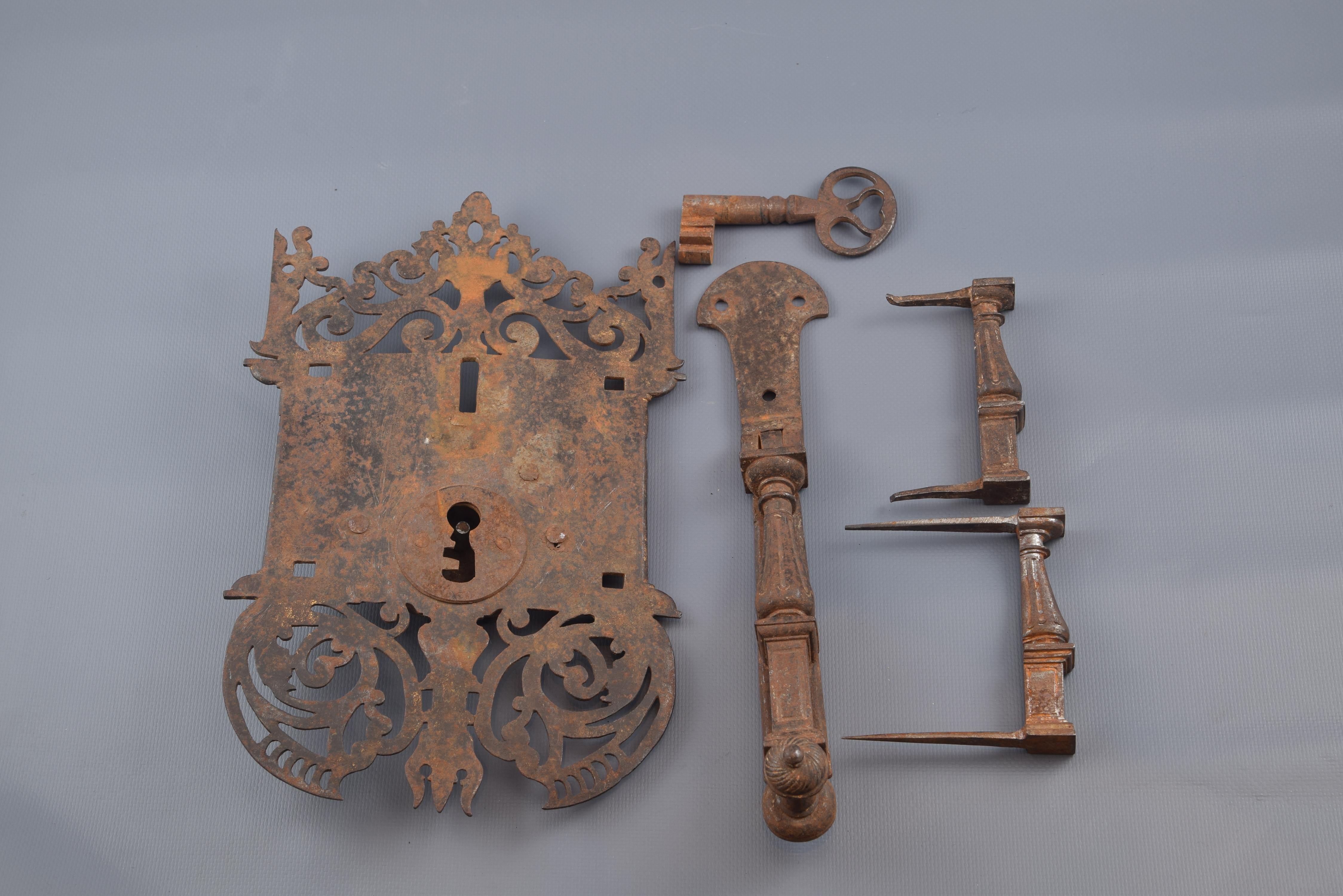 18th Century and Earlier Lock 'for Spanish Desk, Bargueño', Wrought Iron, Spain, 17th Century