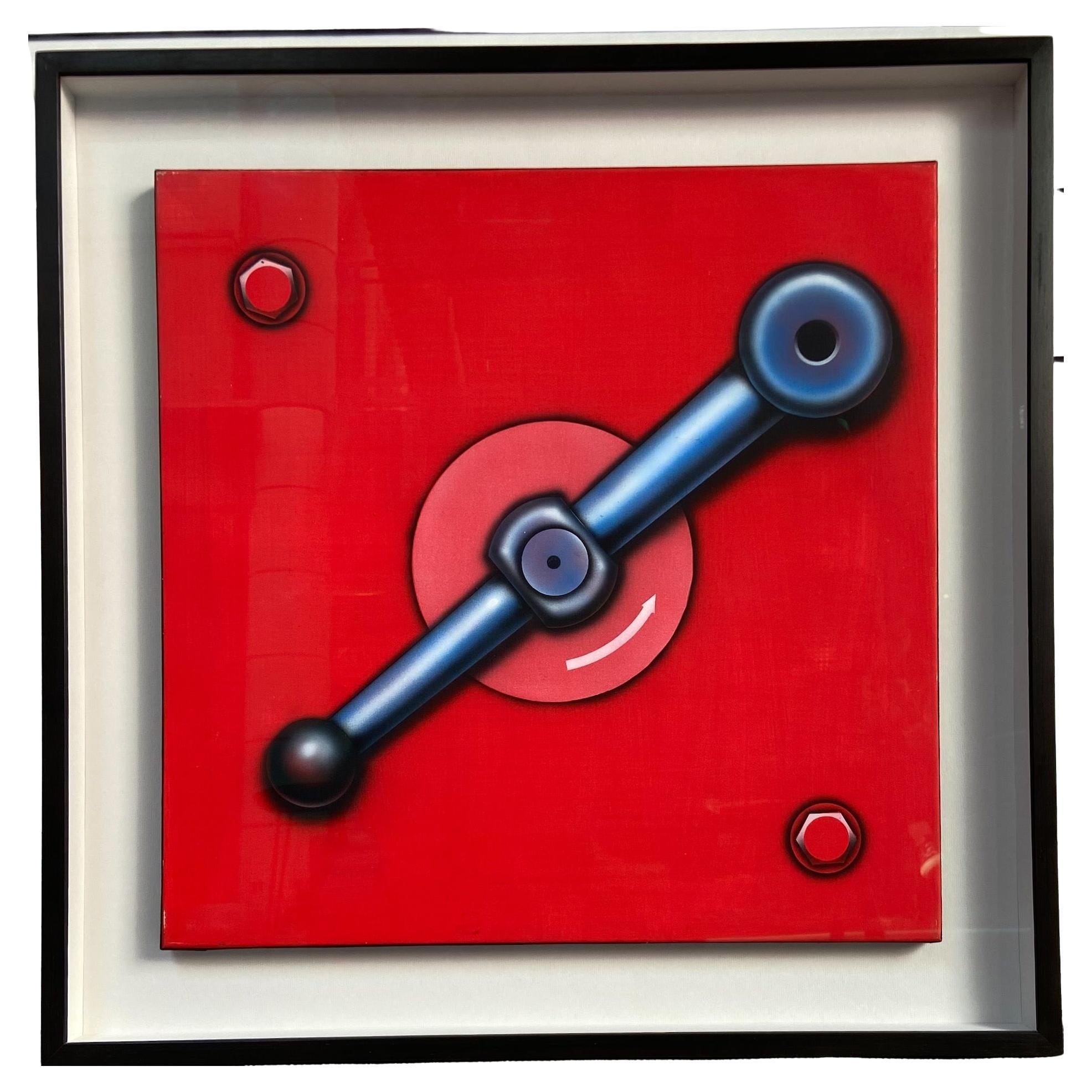 Lock on Red Background, Peter Klasen