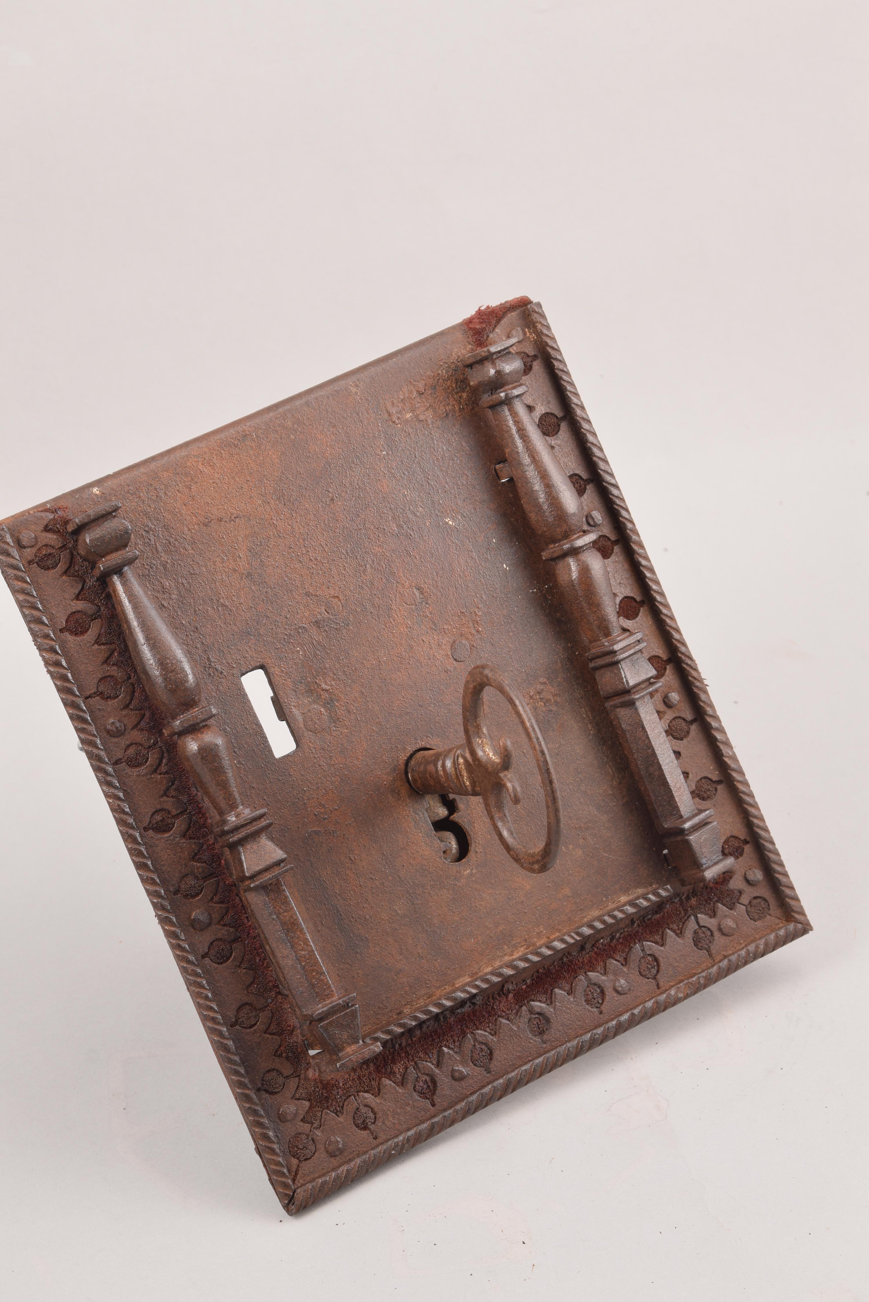18th Century and Earlier Lock with Key, Wrought Iron 16th-17th Centuries