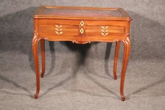 Lockable French Louis XV Walnut Jeweler's Display Table Vitrine with Drawers