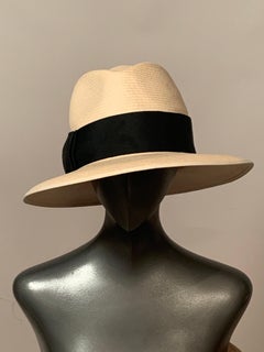 Locke & Co, London Genuine Panama Straw Hat with Black Ribbon Hatband