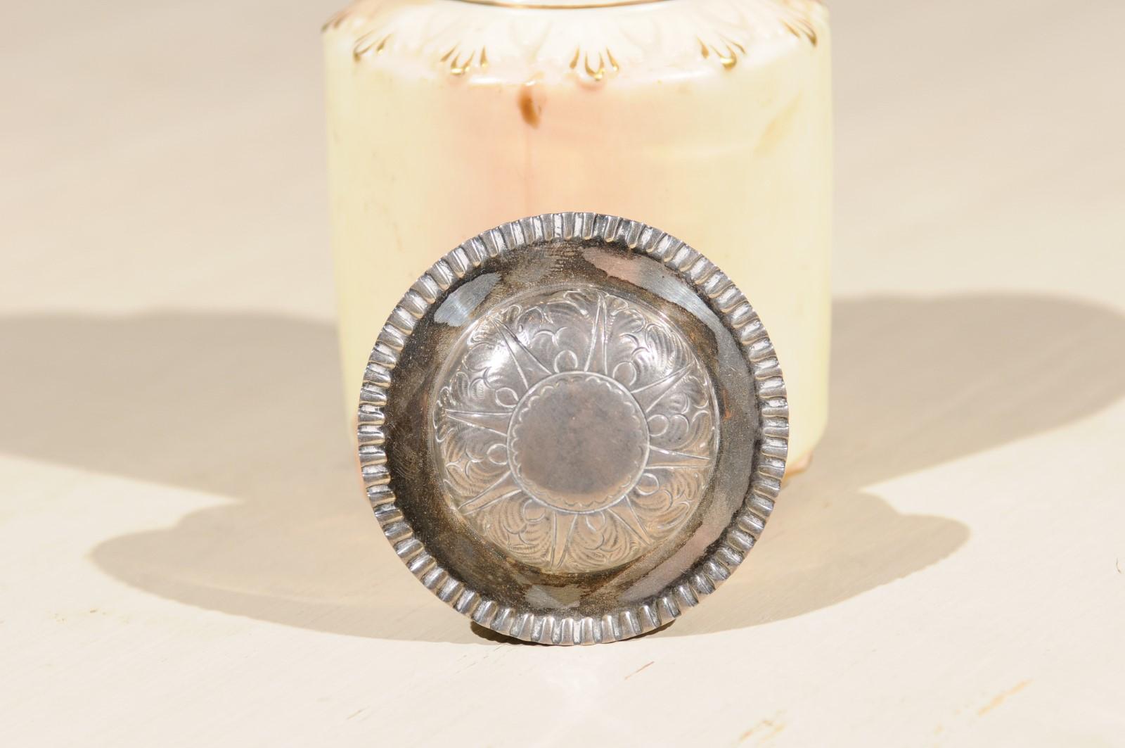 Locke & Co Worcester Porcelain Toiletry Jar with Silver Top, Turn of the Century 1
