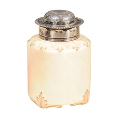 Locke & Co Worcester Porcelain Toiletry Jar with Silver Top, Turn of the Century