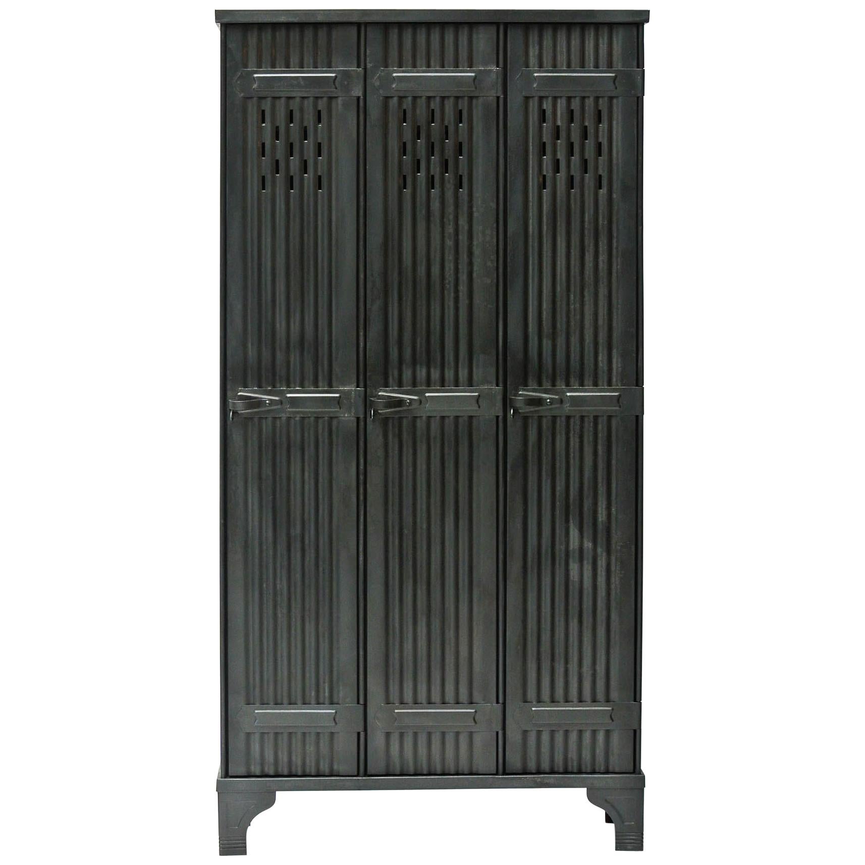 Locker “Strafor” 3 Corrugated Doors, France, circa 1930