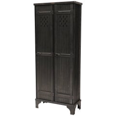 Used Locker “Strafor” Two Corrugated Doors, Patinated Iron, circa 1900