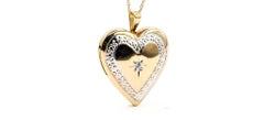 Locket With Rope Chain Diamond Heart Pendant in 14k Yellow Gold
