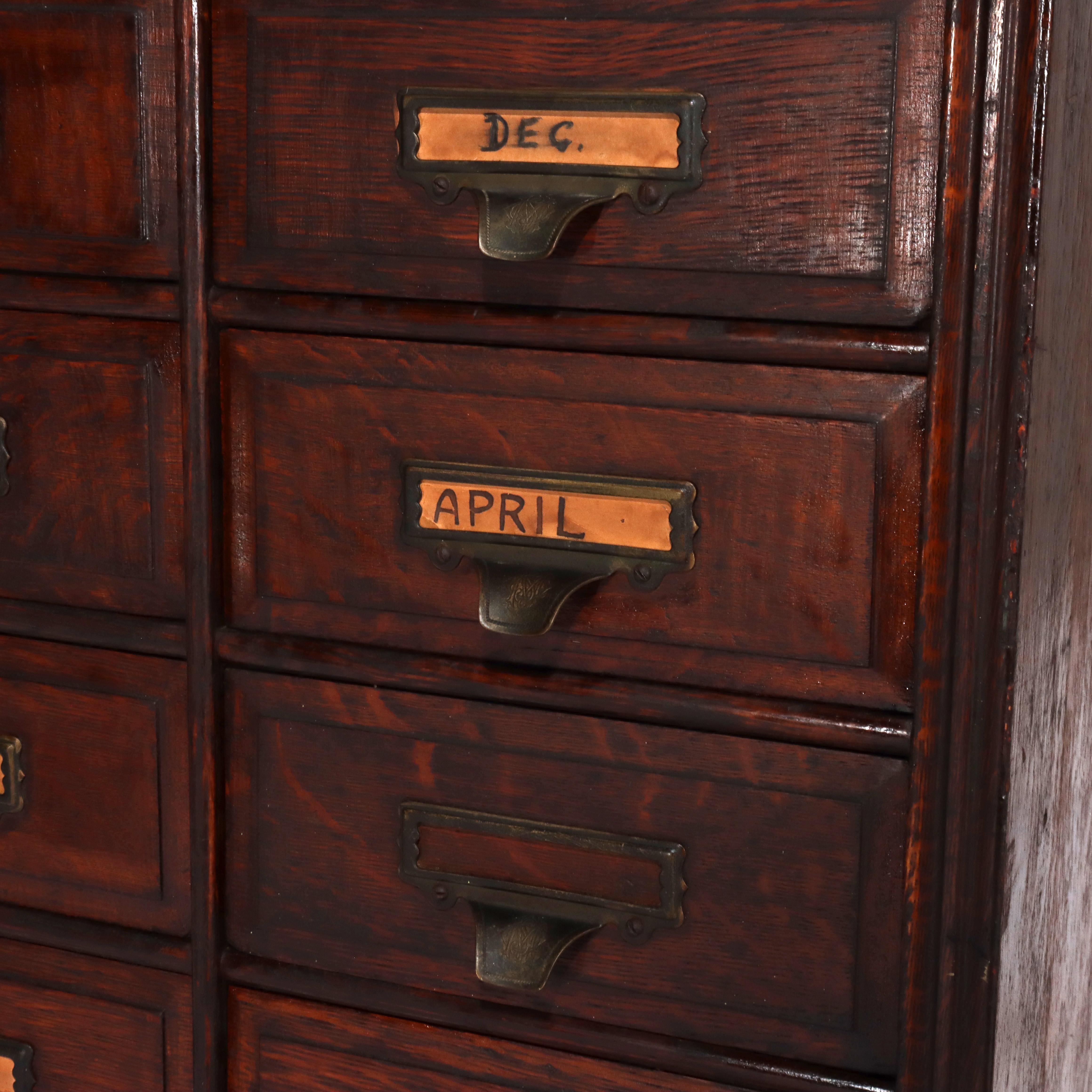 Locking Office Specialty Mfg, Rochester NY Oak 32-Schublade Country Store Cabinet (Eichenholz) im Angebot