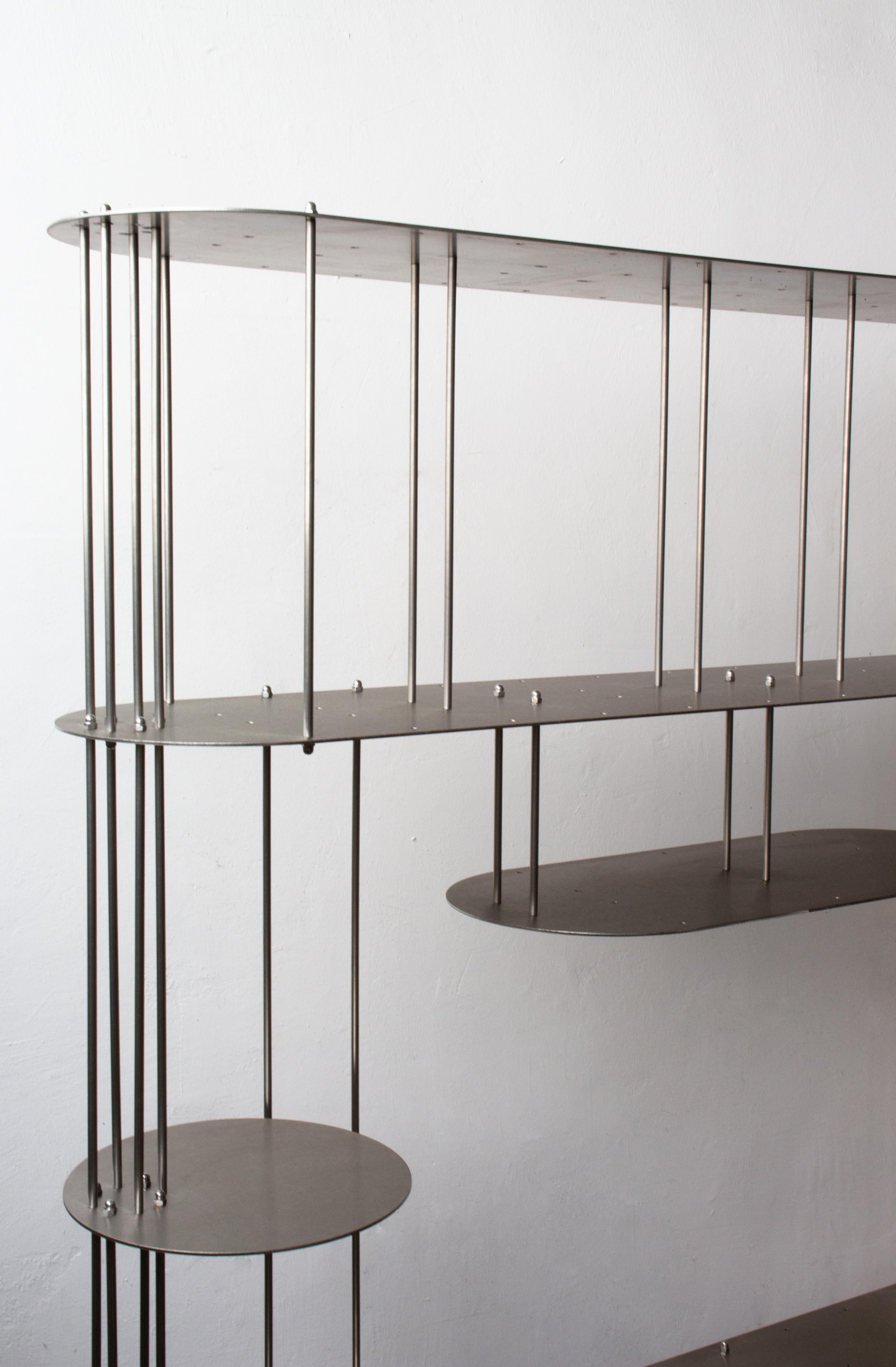 Stainless Steel Lockwerk Lounge Shelf - design Giorgio Bena For Sale