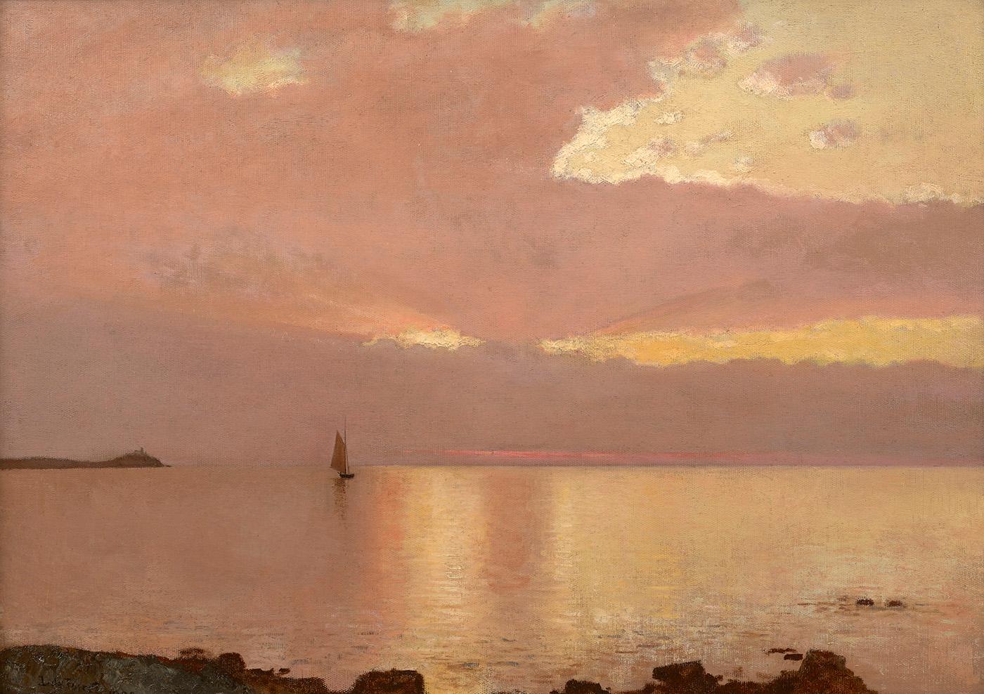 Landscape Painting de Lockwood De Forest - York Harbor, Maine, at Sunset