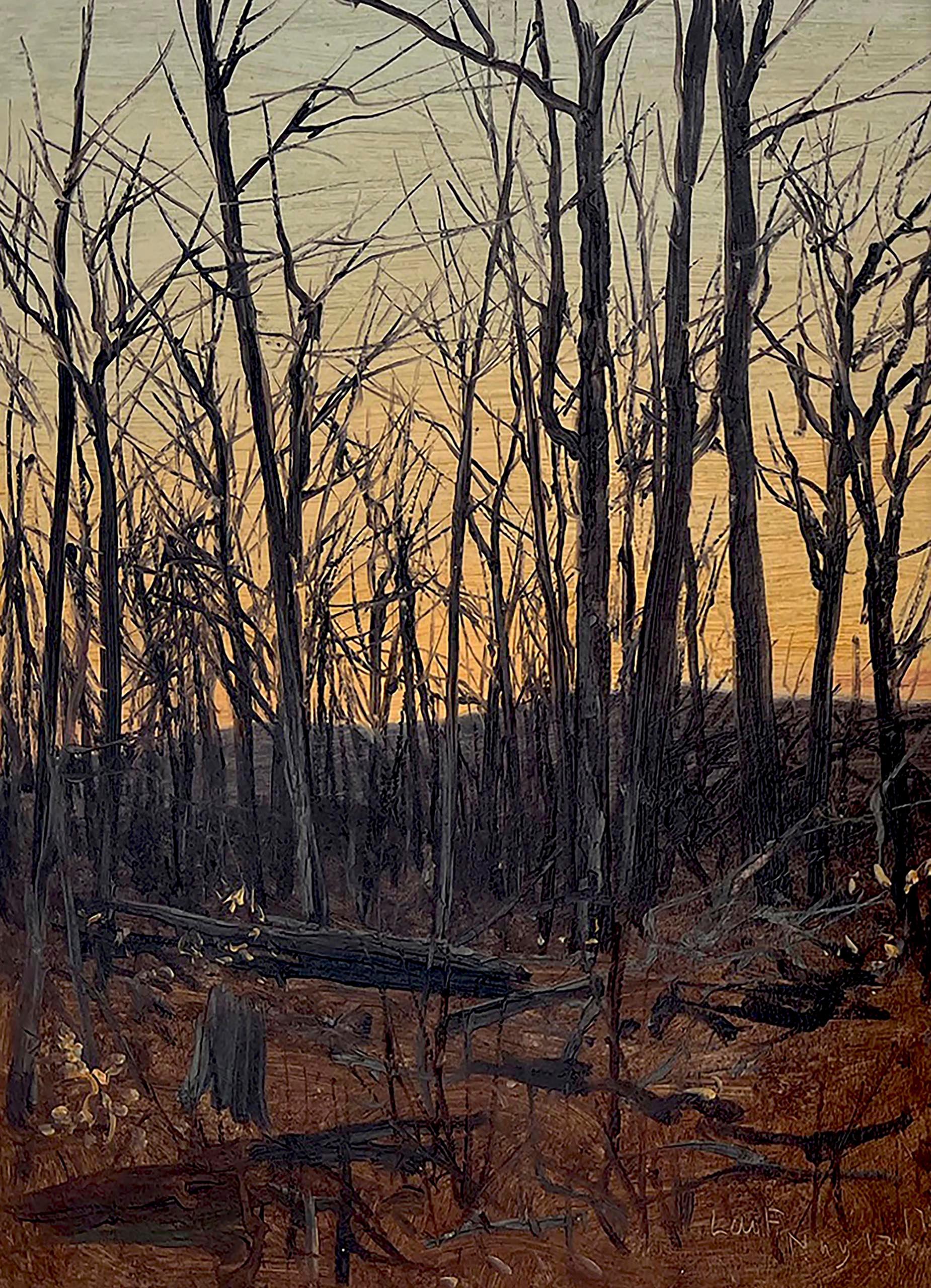 Escena de bosque al anochecer, Catskills por Lockwood DeForest (estadounidense, 1850-1932) en venta 2