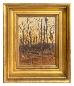 Schreibtisch-Wälder-Szene, Katzenskulpturen von Lockwood DeForest (Amerikaner, 1850-1932)