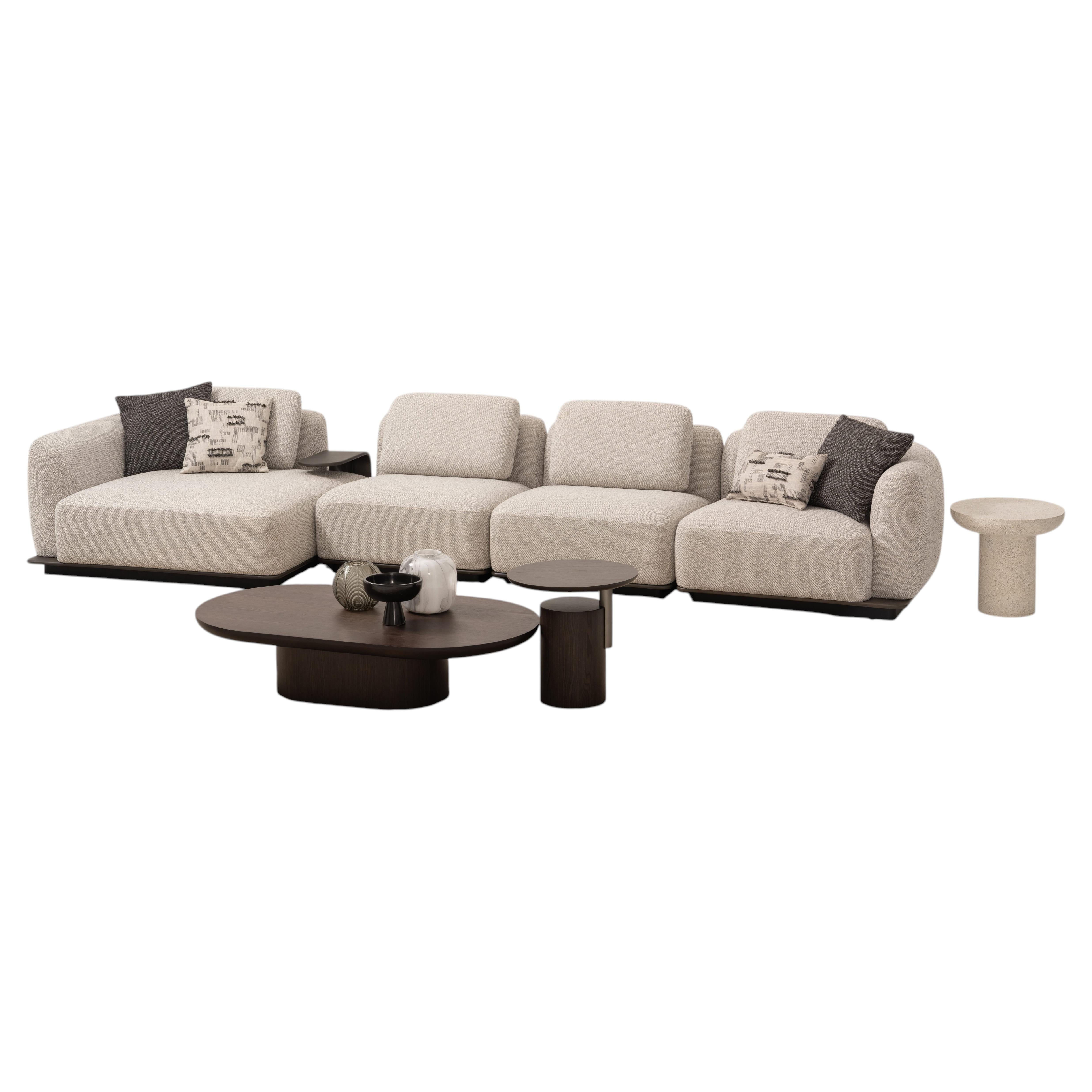 LOCO Modular Corner Sofa with Integrated Side Table For Sale