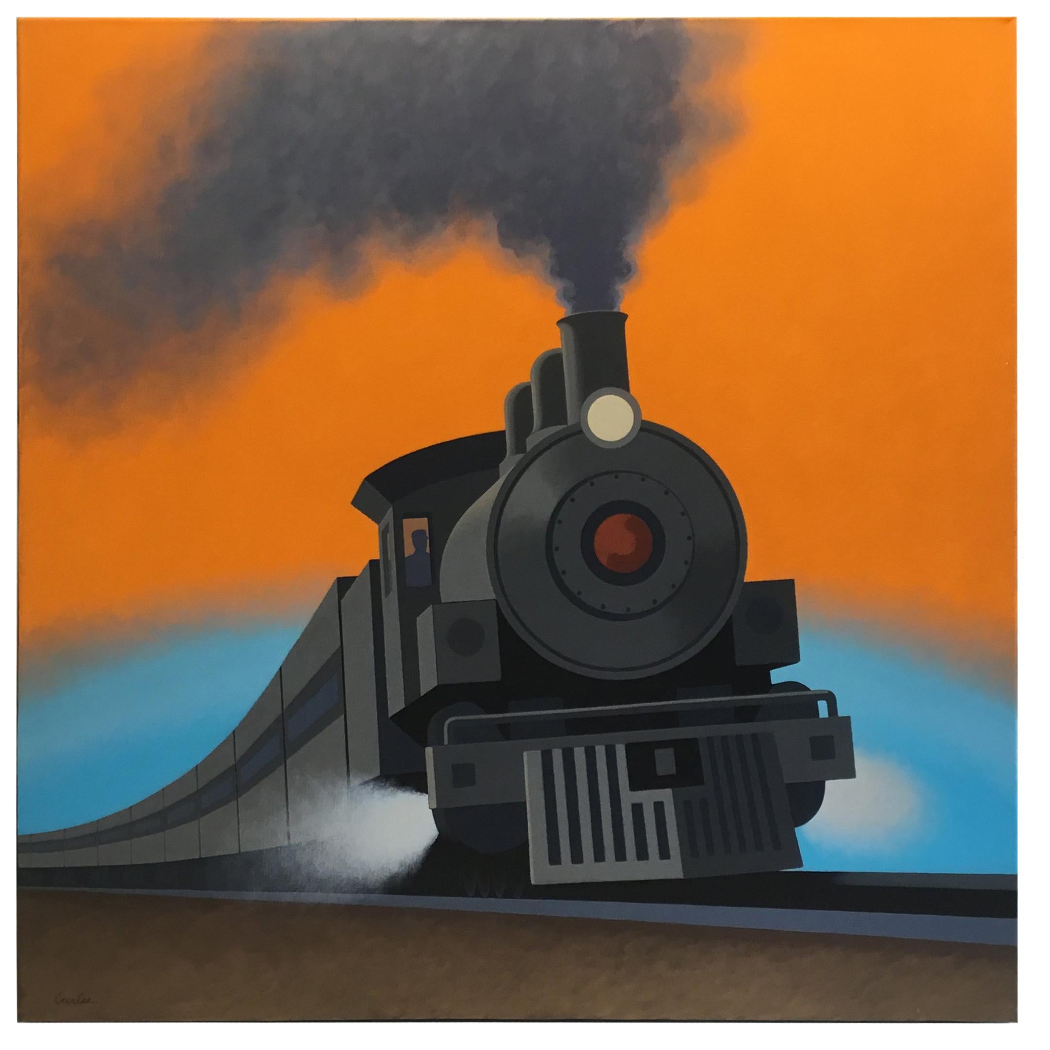 Locomotives, Originalgemälde von Lynn Curlee