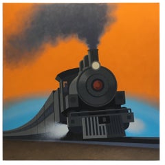 Locomotive, Original Painting by Lynn Curlee