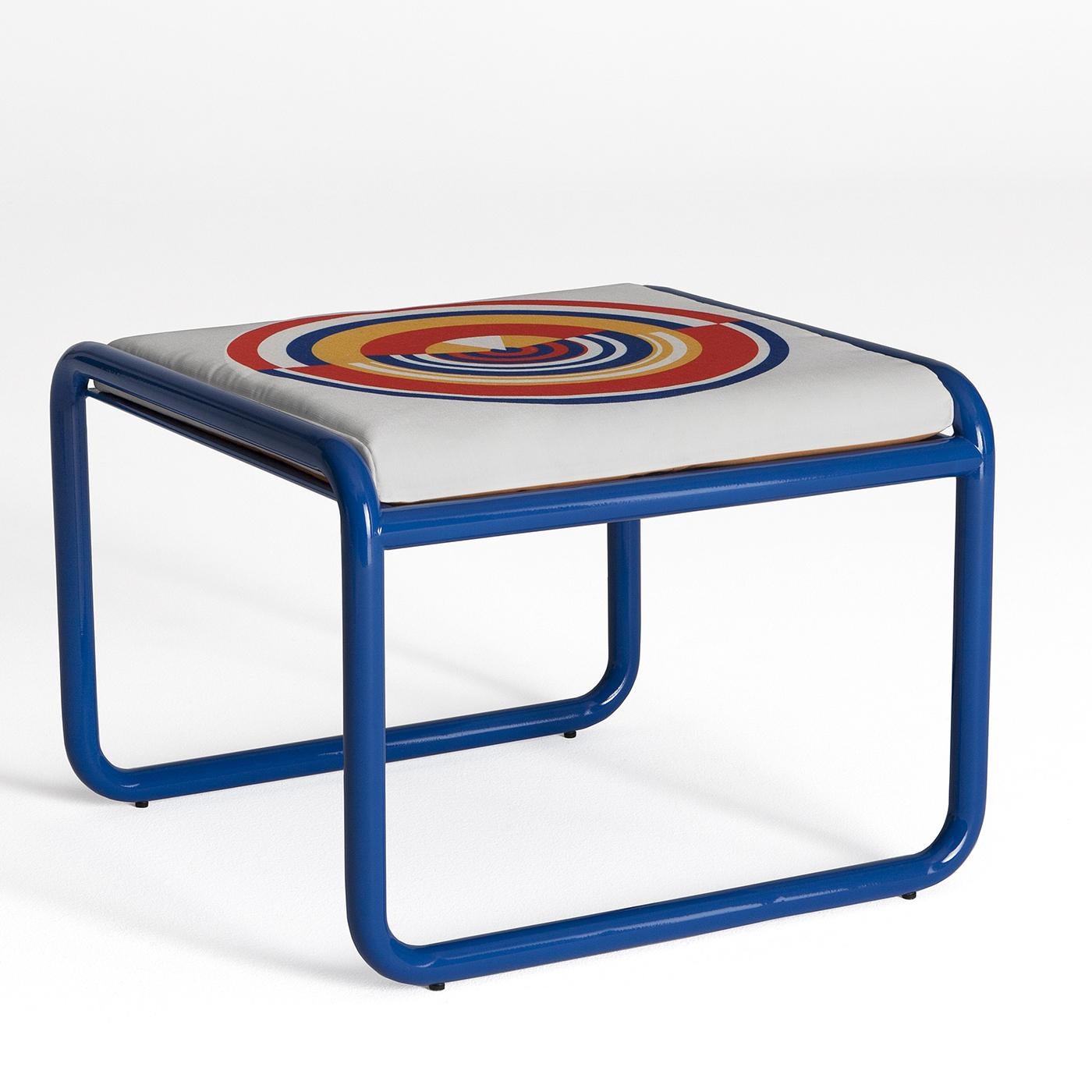 Hand-Crafted Locus Solus Blue Pouf by Gae Aulenti