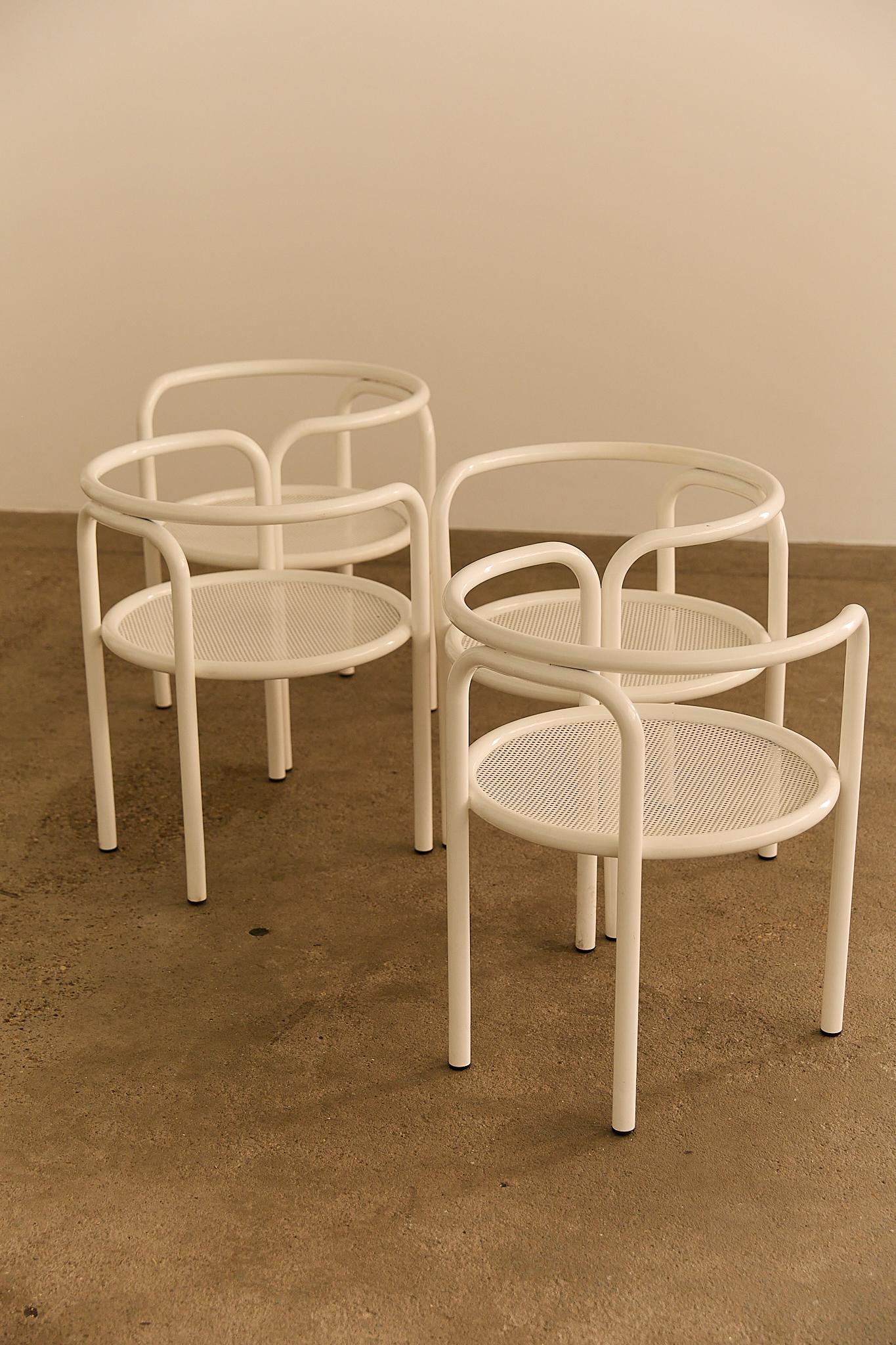 Locus Solus Chairs by Gae Aulenti White Set Of 4 (Moderne der Mitte des Jahrhunderts) im Angebot