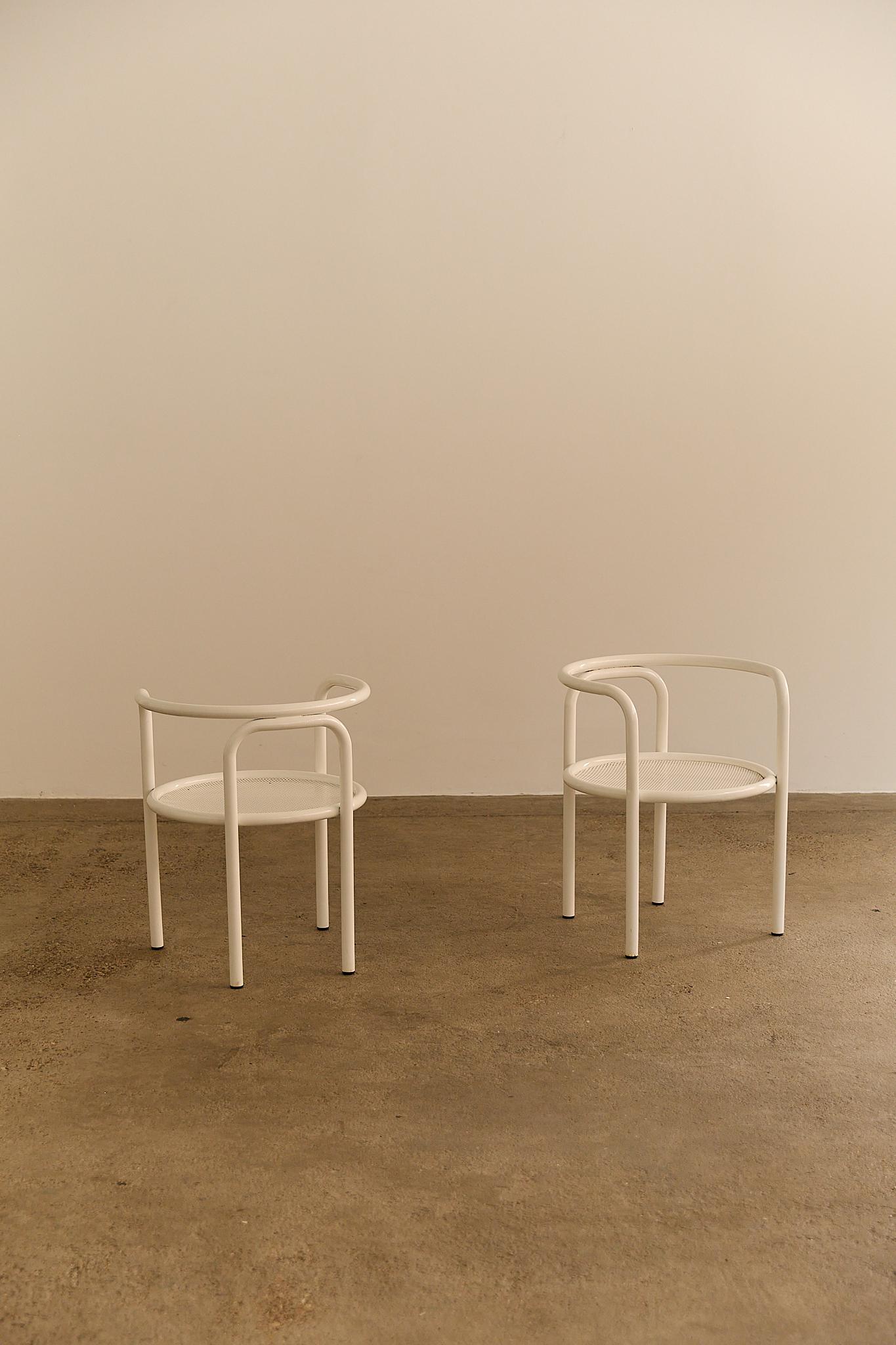 Locus Solus Chairs by Gae Aulenti White Set Of 4 (Mitte des 20. Jahrhunderts) im Angebot