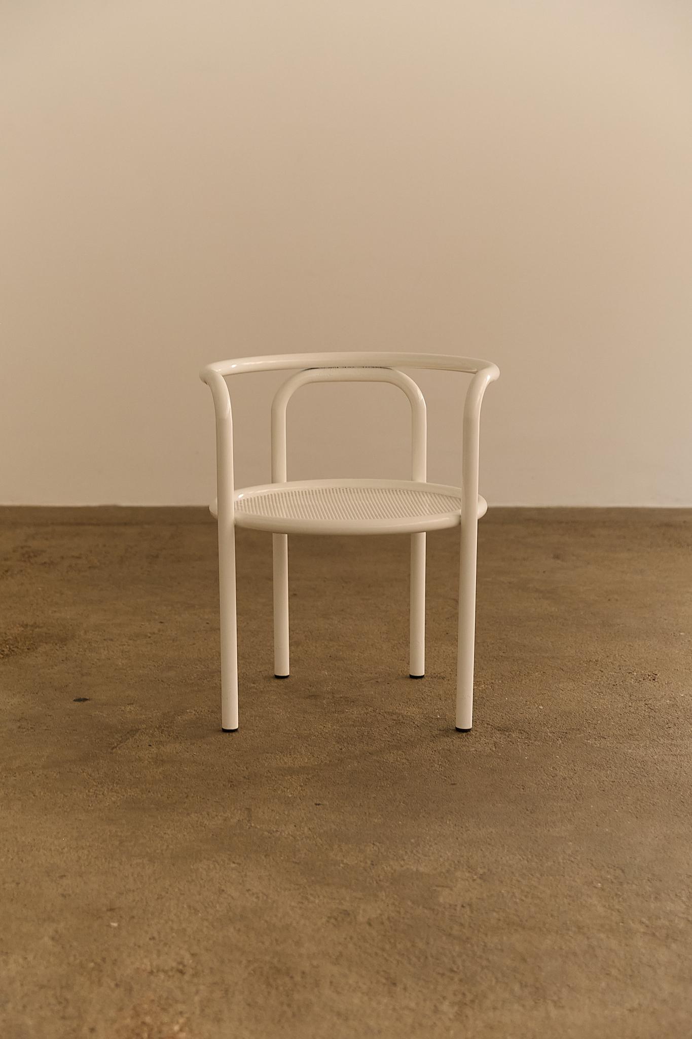Locus Solus Chairs by Gae Aulenti White Set Of 4 (Metall) im Angebot