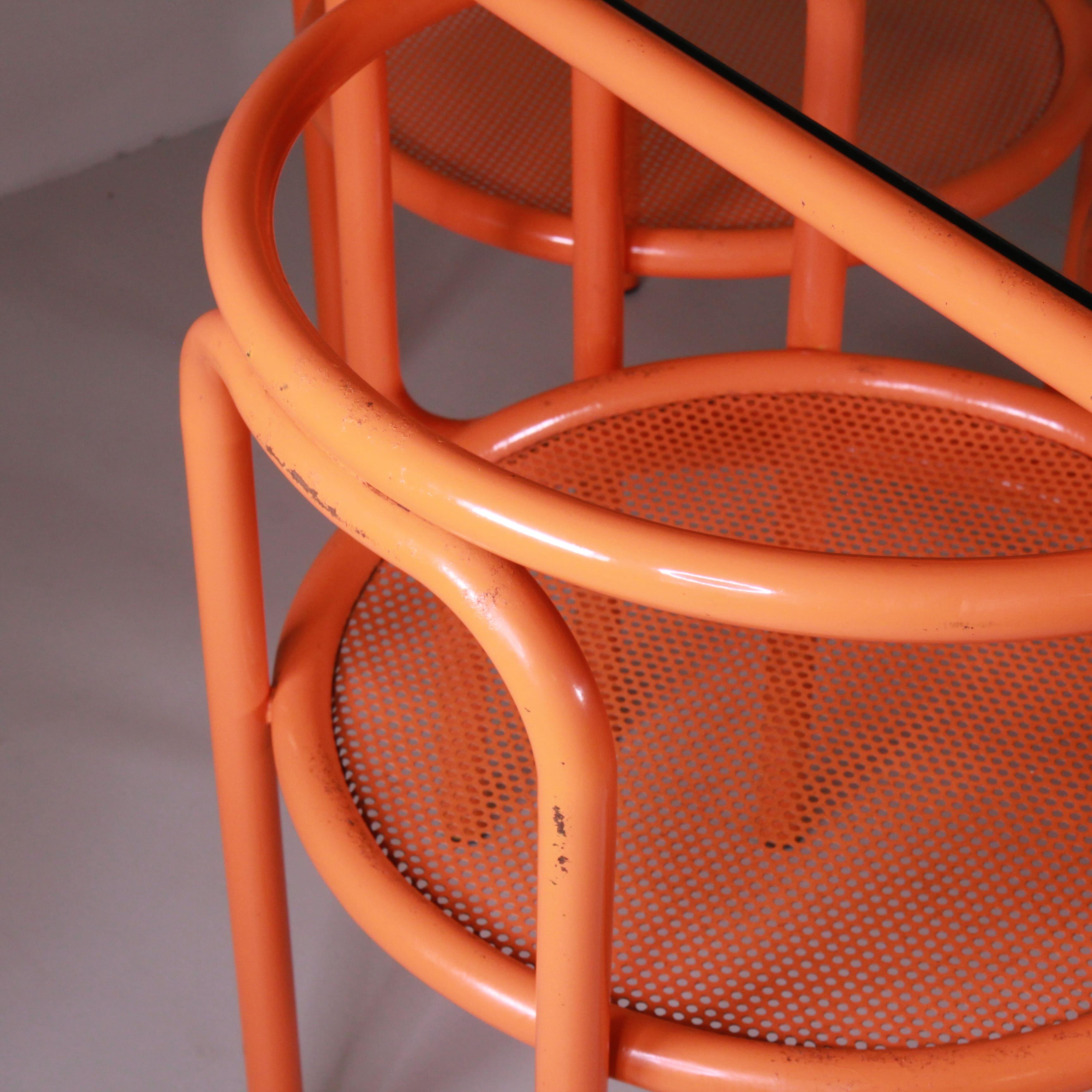 Locus Solus, Gae Aulenti, Orangefarbenes Set mit 4 Stühlen im Angebot 7