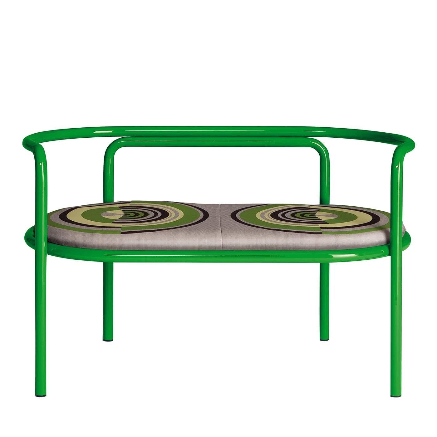 Italian Locus Solus Green Loveseat by Gae Aulenti