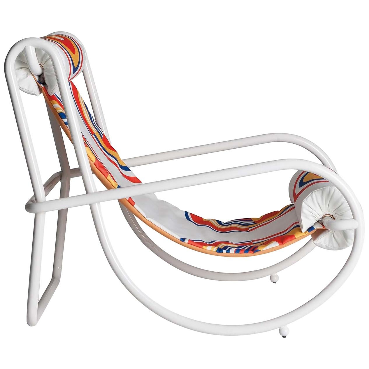 Locus Solus White Armchair by Gae Aulenti For Sale