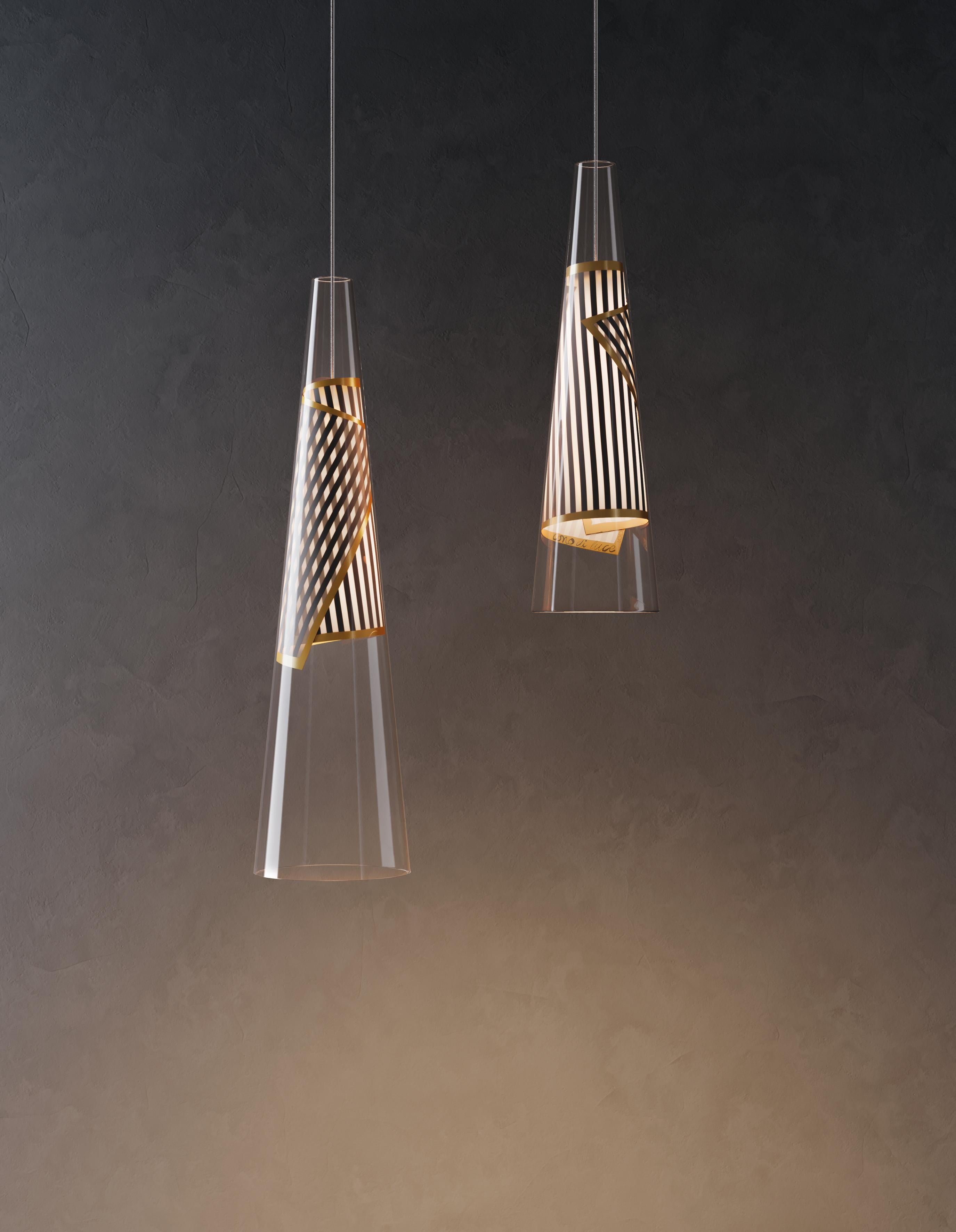 Vetro soffiato Lampada a sospensione Lodes CONO DI LUCE Small di Ron Arad in vendita
