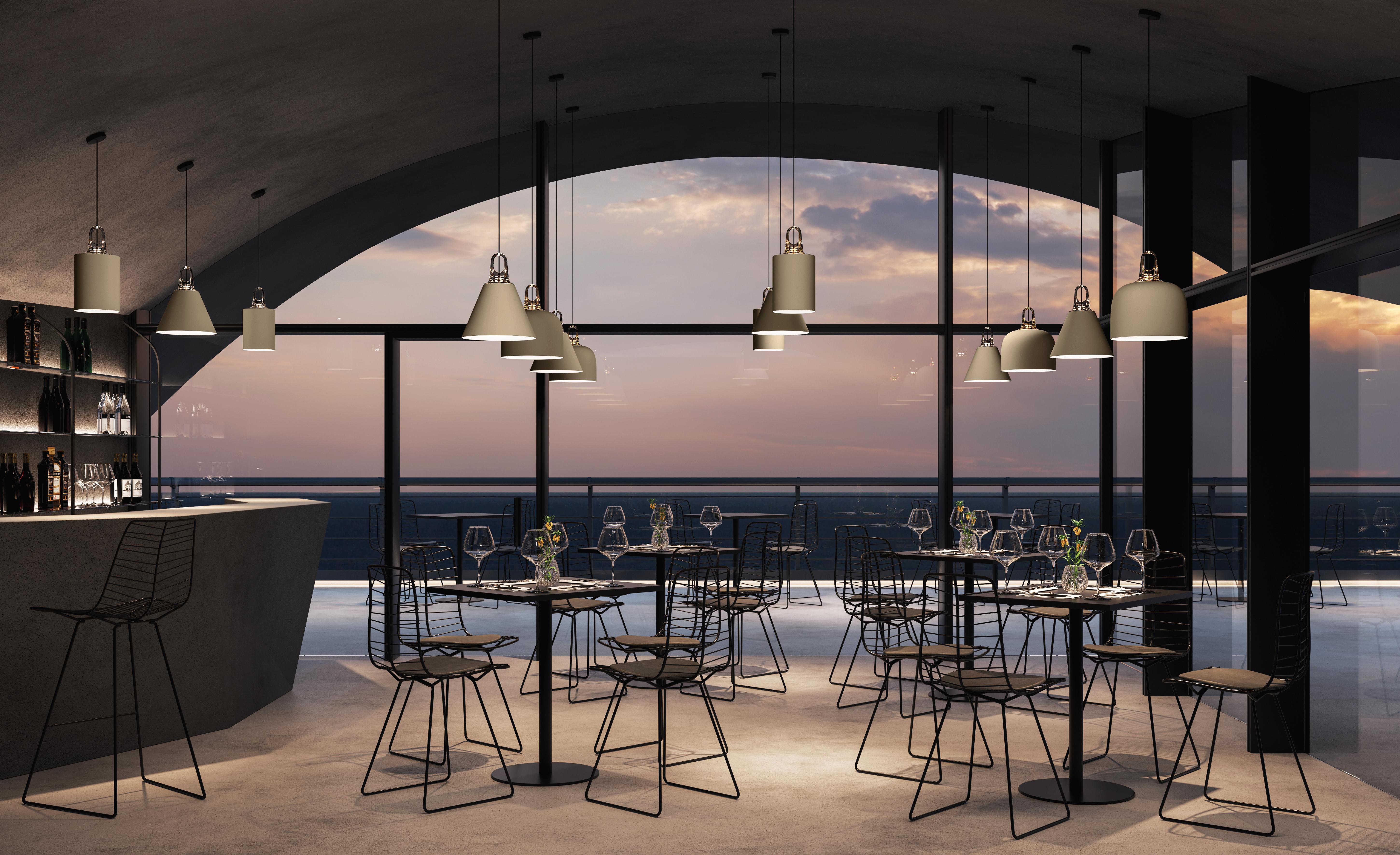Immediate function, uncomplicated style, durable materials, modular at will. Inspired by the abat-jours of the ateliers of the early 1900s, JIM is a system of suspension lamps with distinctive shapes and a versatile composition that suits any