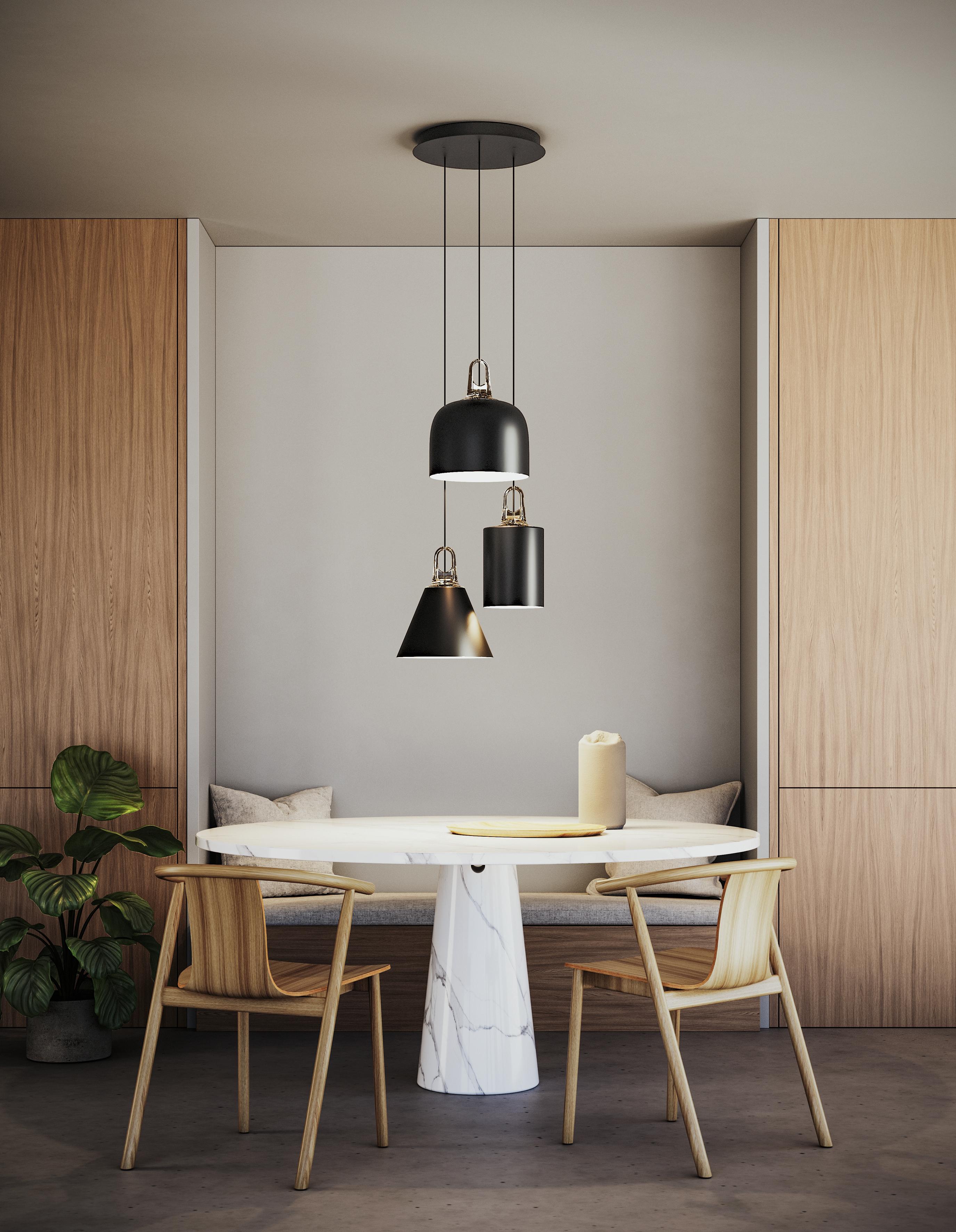 XXI secolo e contemporaneo Lampada a sospensione Lodes JIM CYLINDER in nero e miele di Patrick Norguet in vendita