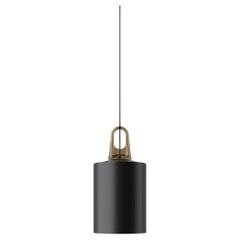 Lodes JIM CYLINDER Pendant Lamp in Black and Honey by Patrick Norguet