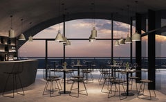 Lodes JIM CYLINDER Pendant Lamp in Matte Champagne and Honey by Patrick Norguet