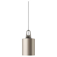 Lodes JIM CYLINDER Pendant Lamp in Matte Champagne and Silver by Patrick Norguet