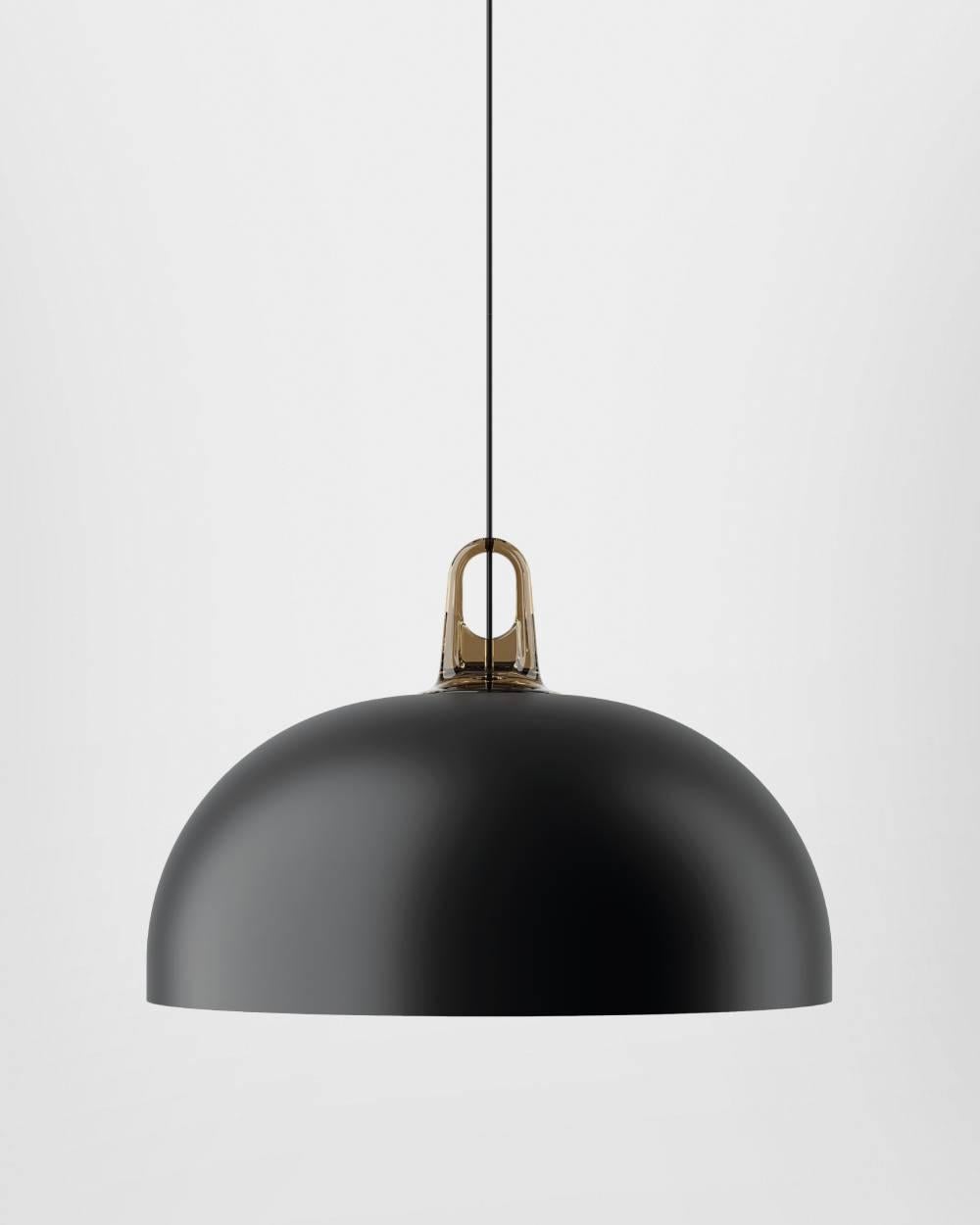 Italiano Lampada a sospensione Lodes JIM DOME in nero e grigio di Patrick Norguet in vendita