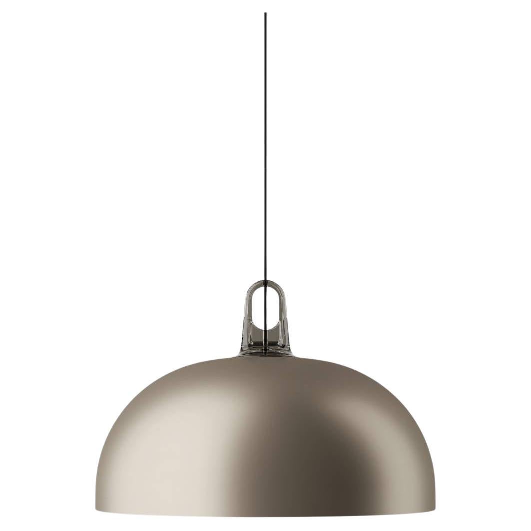 Lampada a sospensione Lodes JIM DOME in Champagne opaco e argento di Patrick Norguet