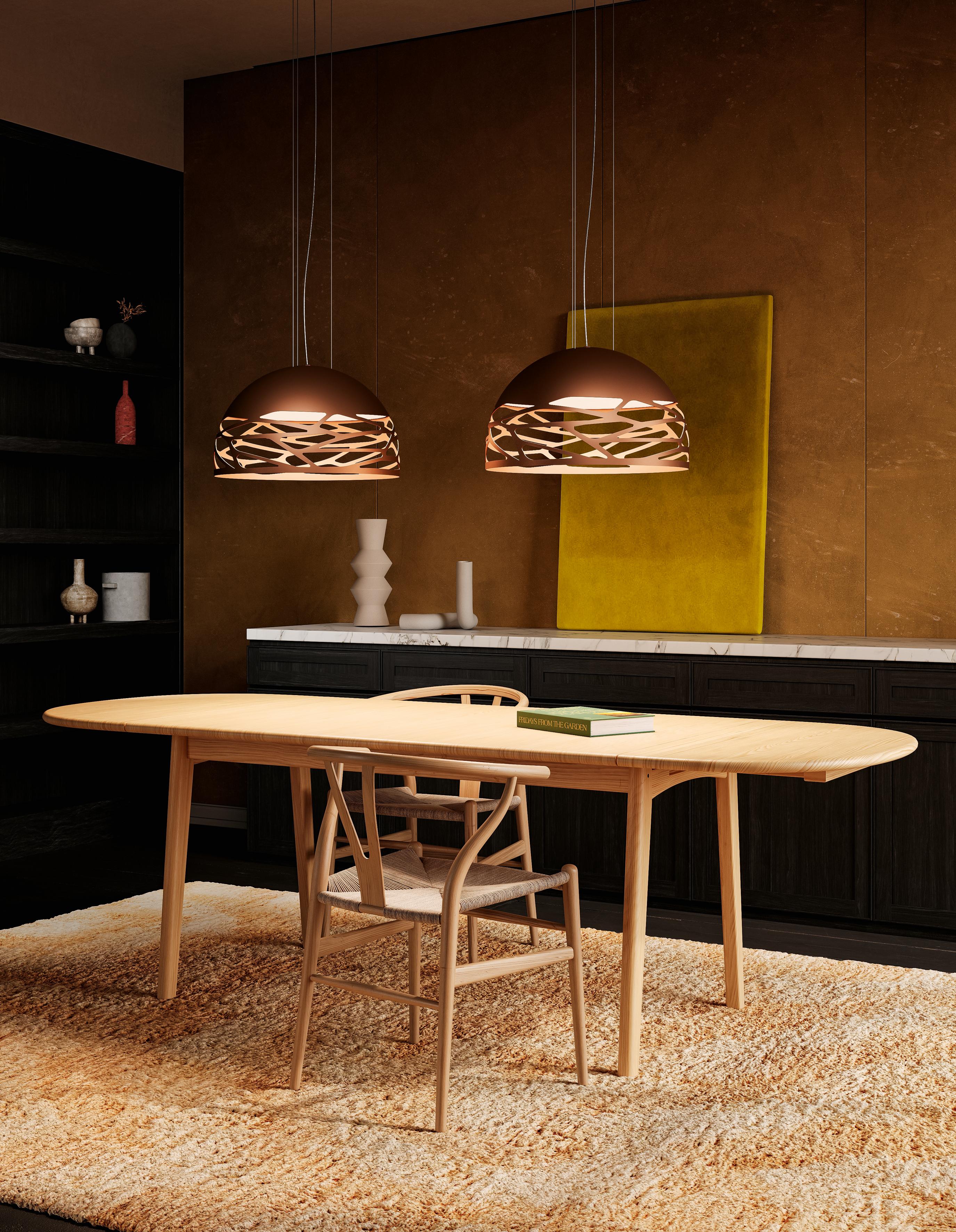 Italiano Lampada a sospensione Lodes KELLY DOME in bronzo ramato di Andrea Tosetto in vendita
