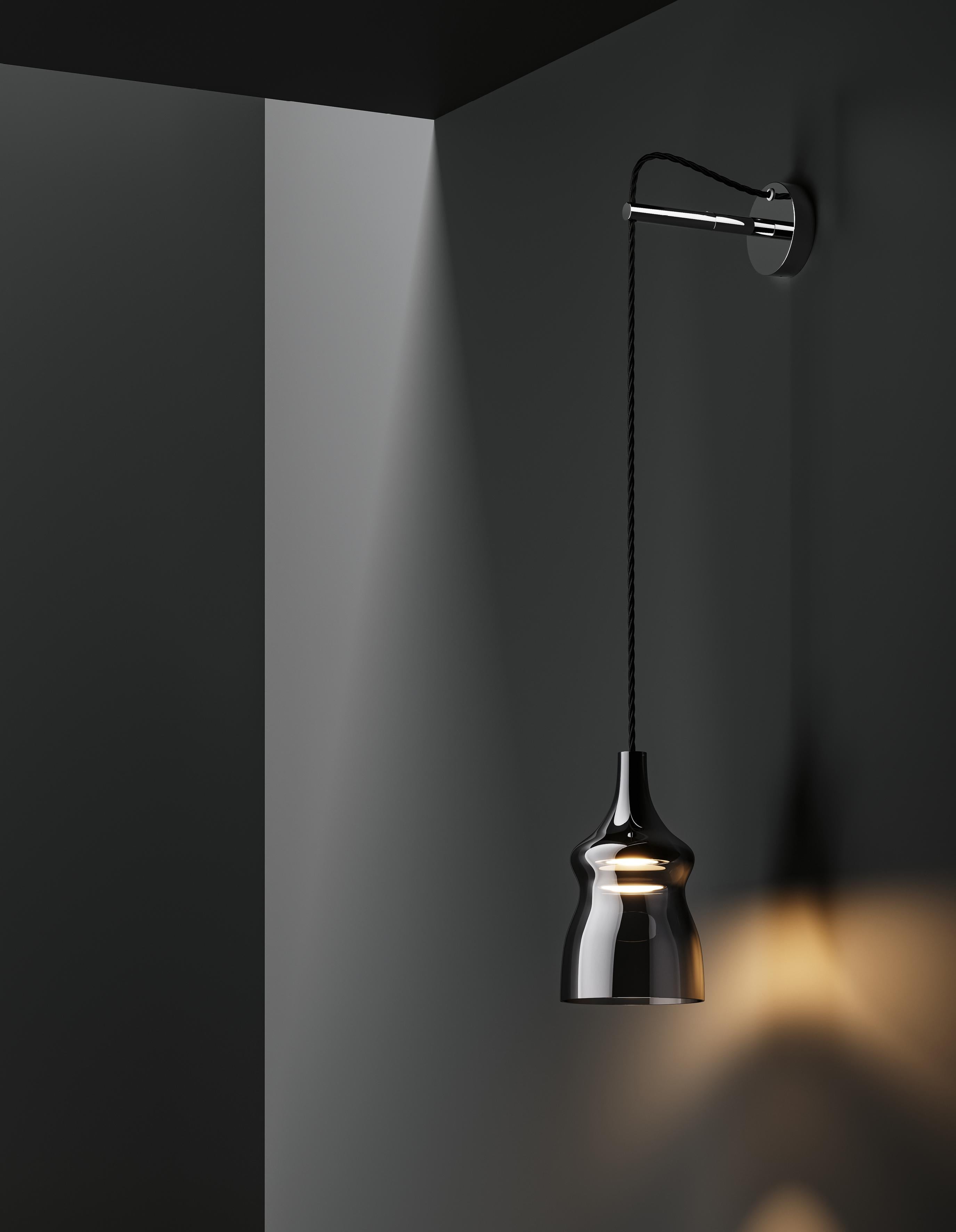 Lodes NOSTALGIA Lampe à suspension moyenne avec calbe noir par Dima Loginoff en vente 5