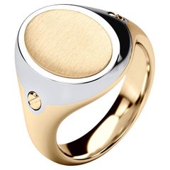 LODESTAR Two-Tone 14k Yellow & White Gold Signet Ring