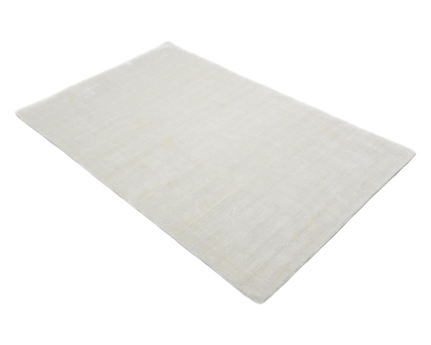 Lodhi, Contemporary Solid Hand Loomed Area Rug, Ivory, 9 x 12 1