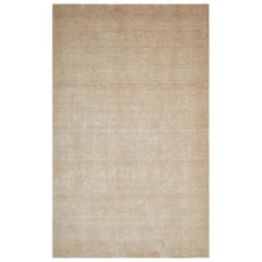 Lodhi, Contemporary Solid Loom Knotted Area Rug, Champagne
