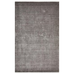 Lodhi, Contemporary Solid Loom Knotted Area Rug, Silver