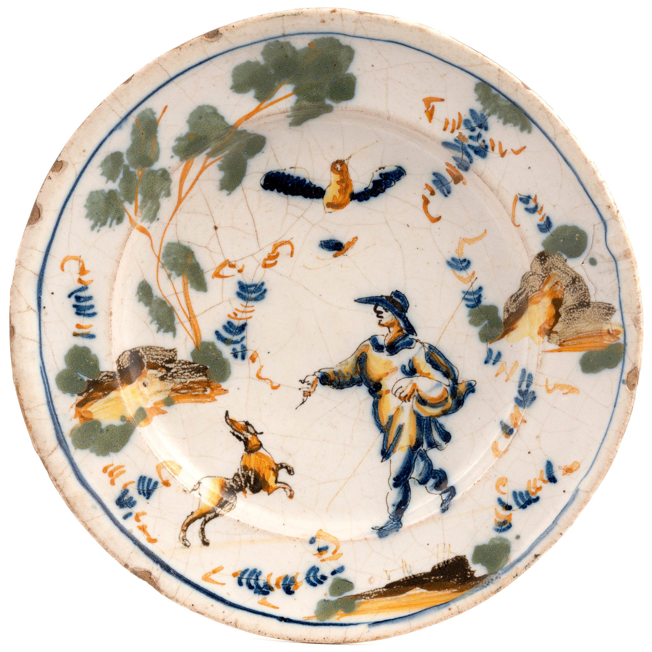 Lodi Faience Plate, circa 1770  For Sale